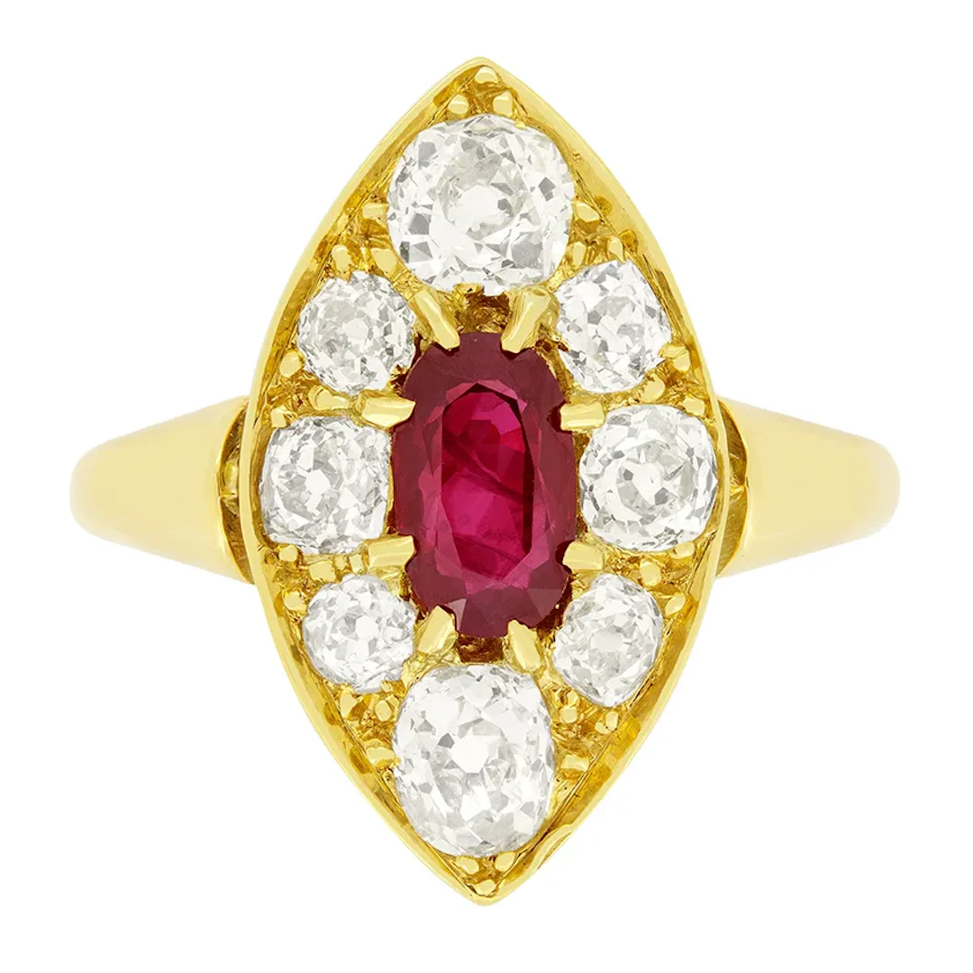 Victorian 0.90ct Ruby and Diamond Ring, c.1880s