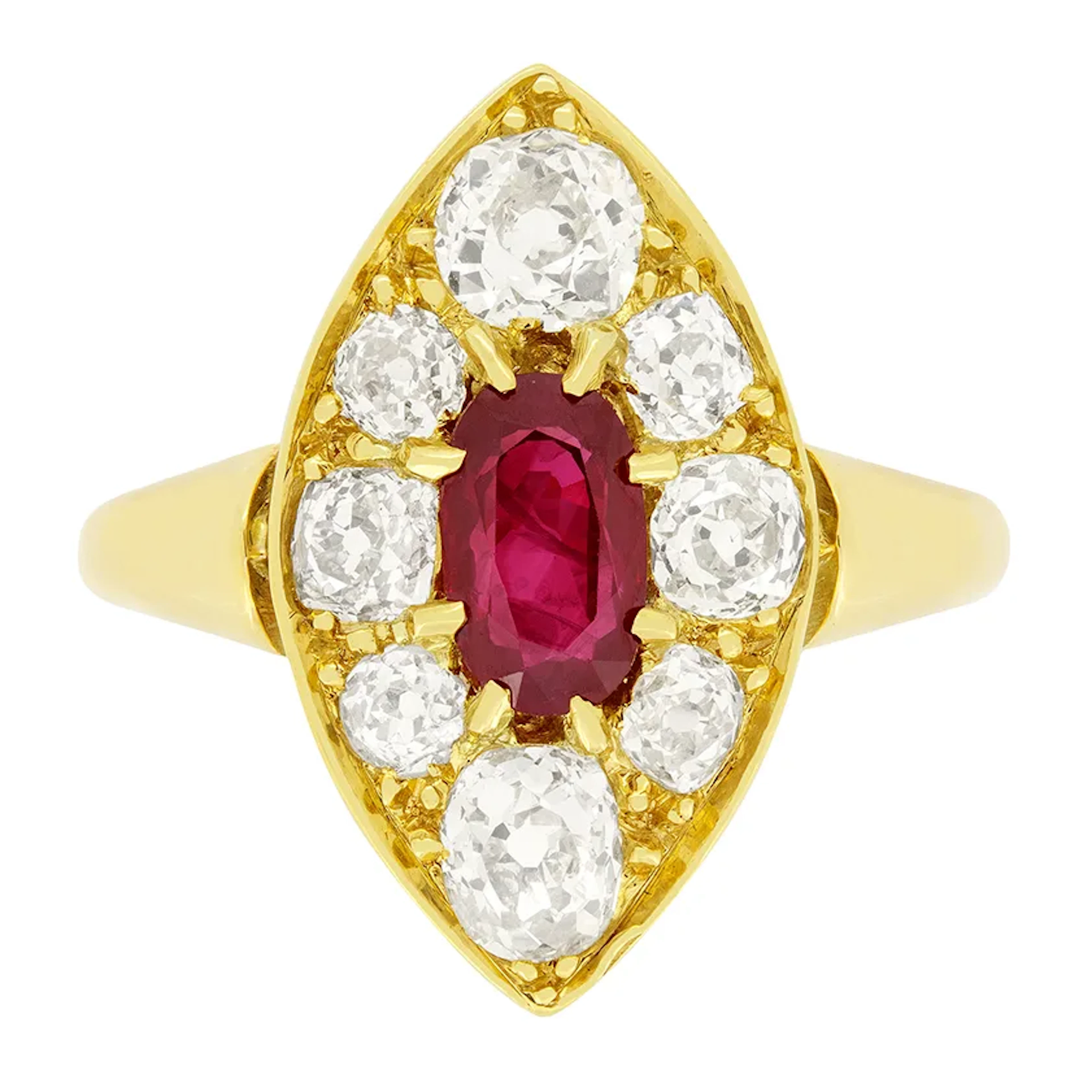 Victorian 0.90ct Ruby and Diamond Ring, c.1880s