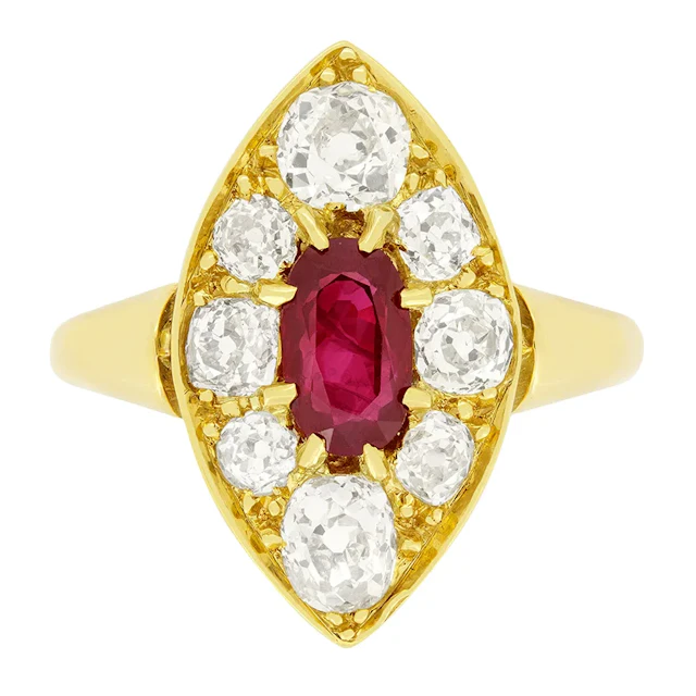 Victorian 0.90ct Ruby and Diamond Ring, c.1880s