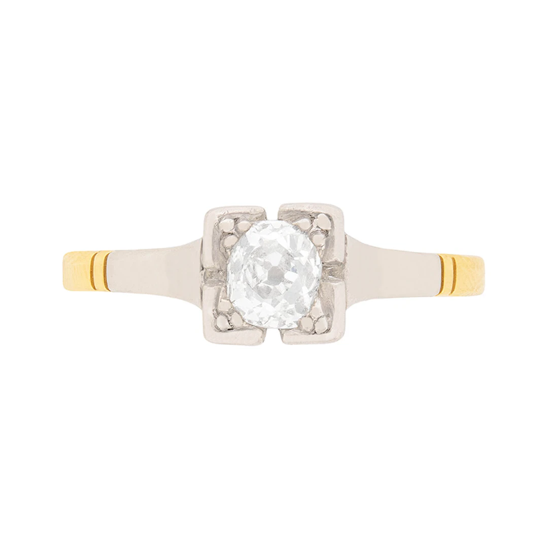 Edwardian 0.40ct Old Cut Diamond Solitaire Engagement Ring, c.1910s