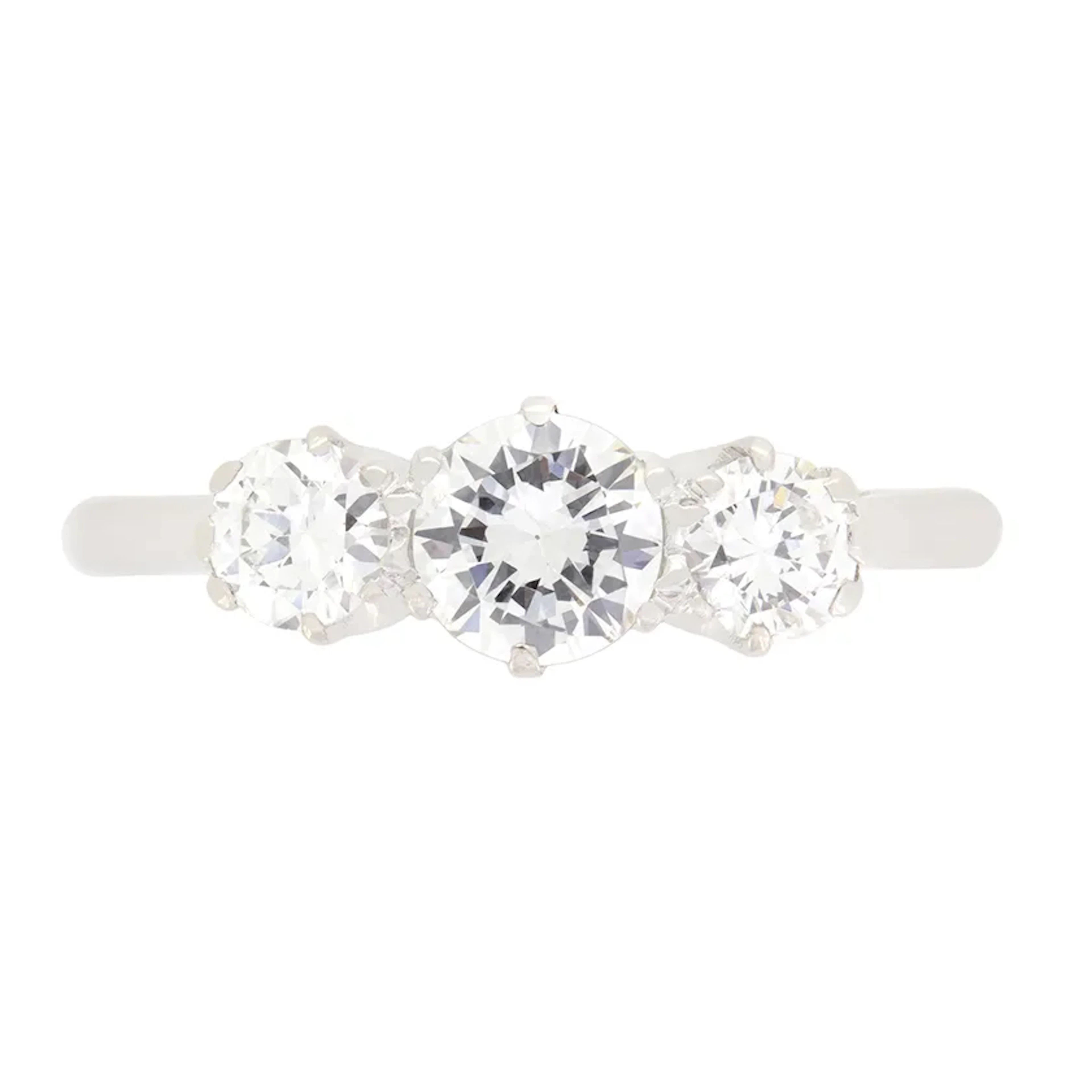 Art Deco 1.00ct Diamond Trilogy Ring, c.1930s