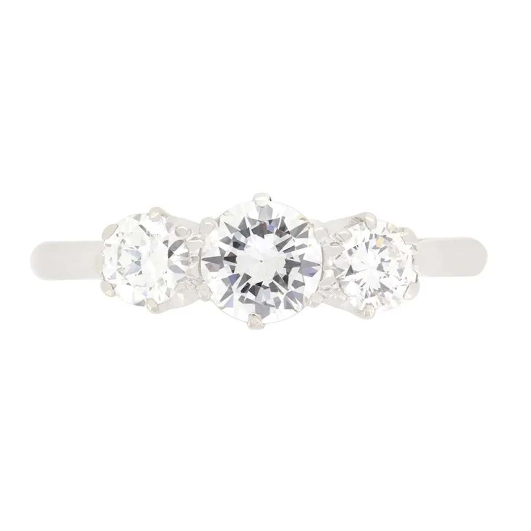 Art Deco 1.00ct Diamond Trilogy Ring, c.1930s
