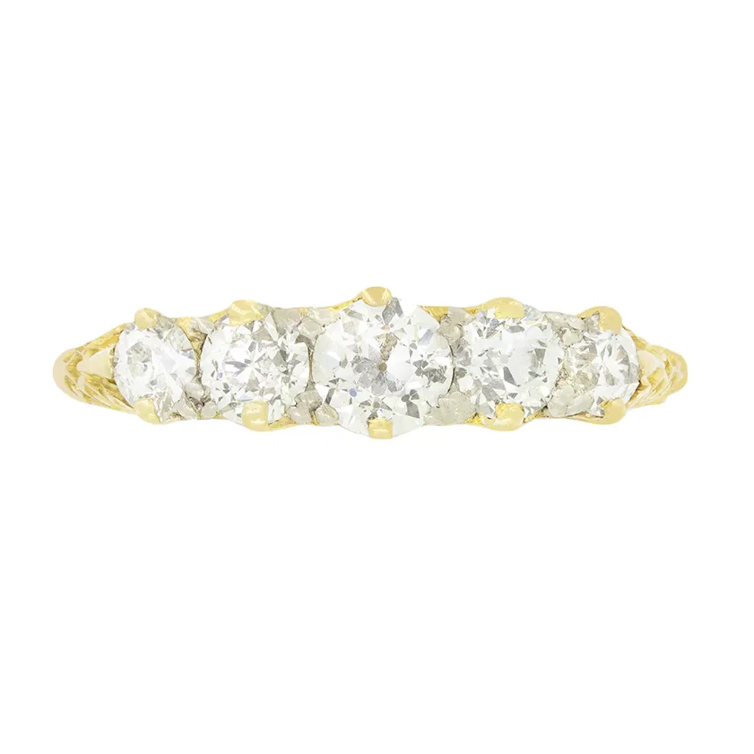 Victorian 1.20ct Diamond Five Stone Ring, c.1880s