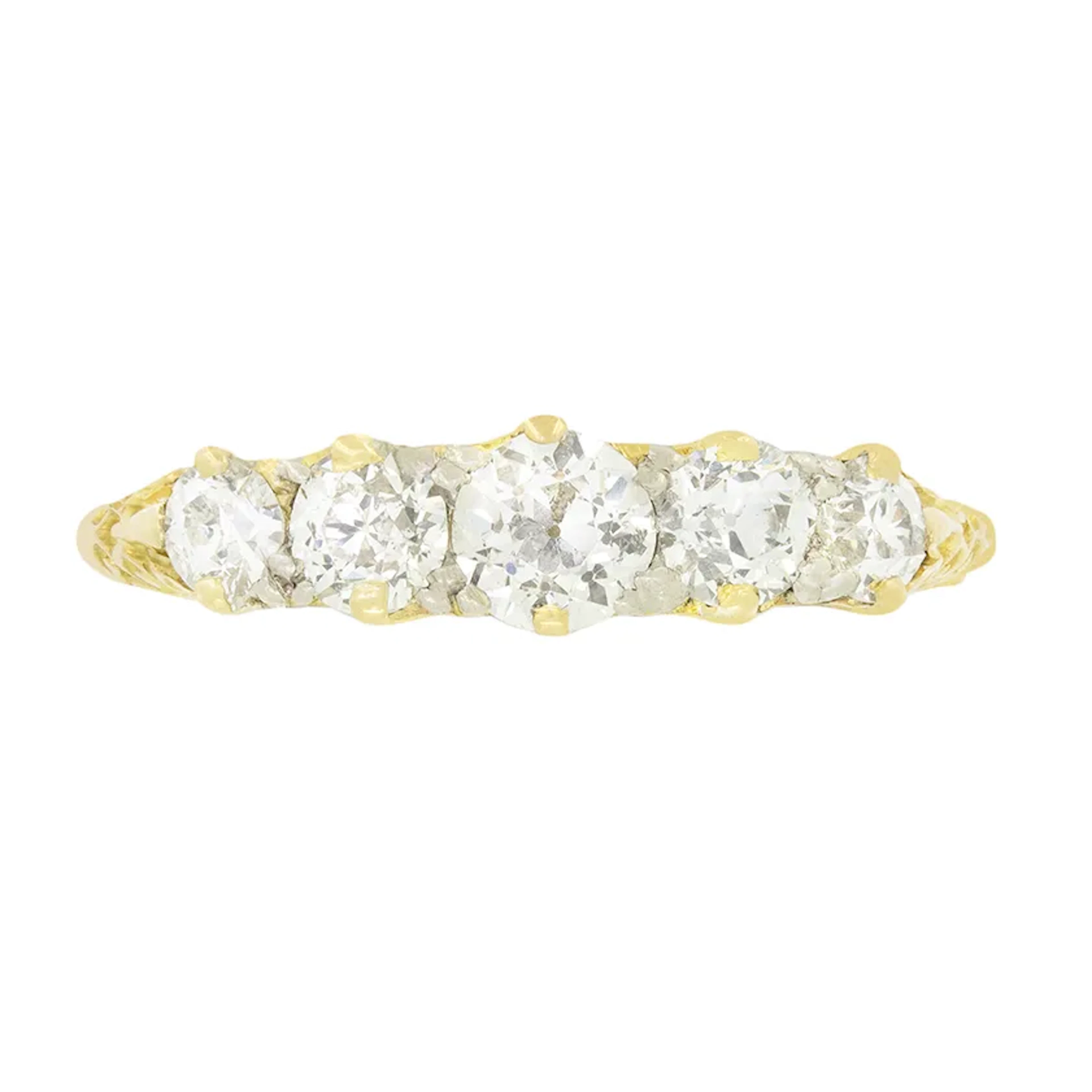 Victorian 1.20ct Diamond Five Stone Ring, c.1880s