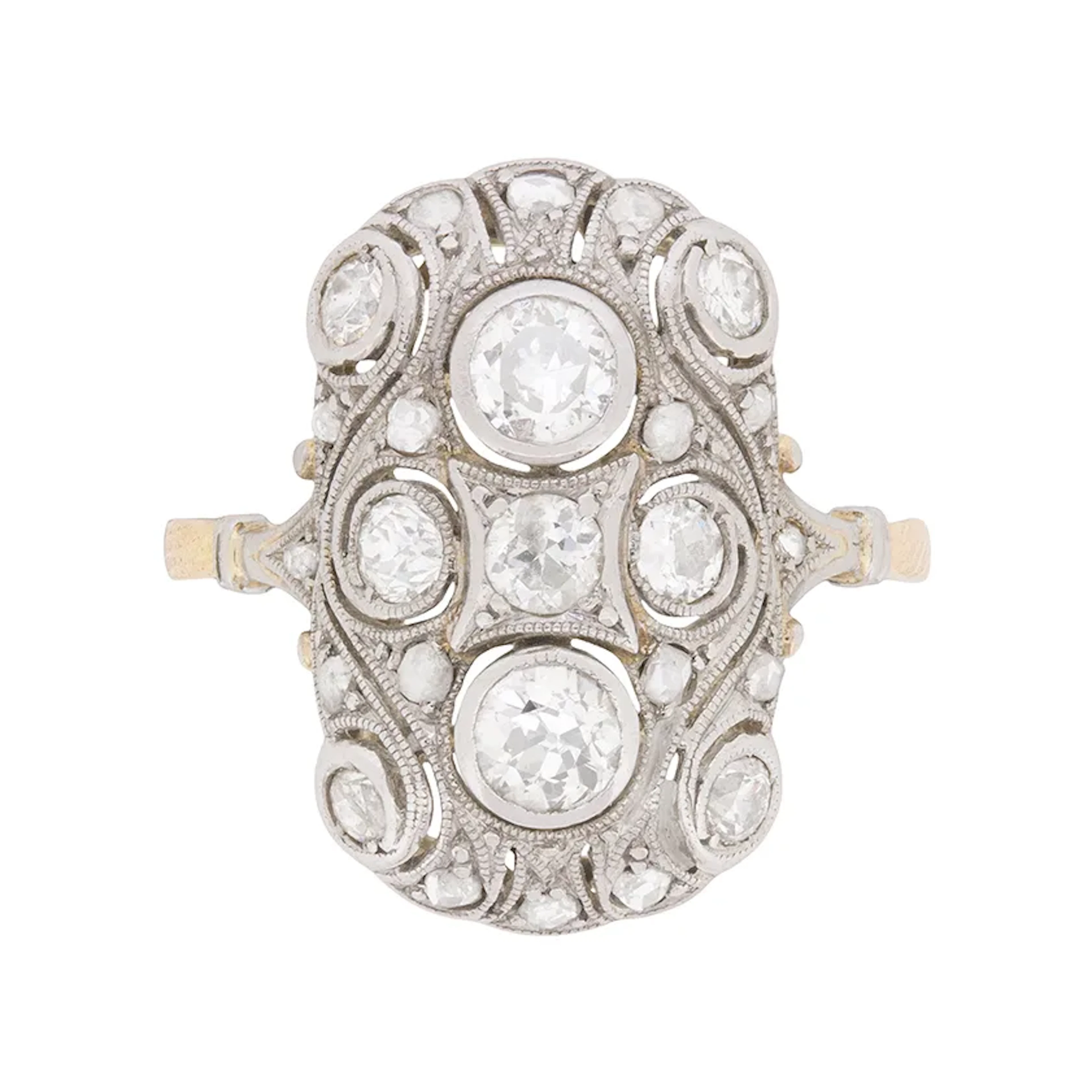 Edwardian 0.90ct Diamond Cocktail Ring, c.1910s