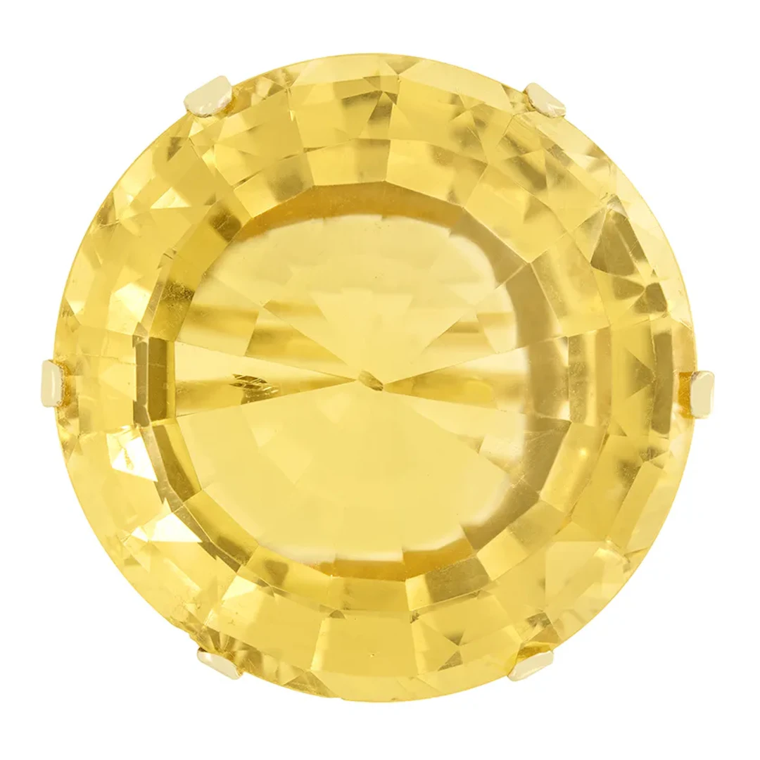 Vintage 180.00ct Citrine Cocktail Ring, hallmarked 1976