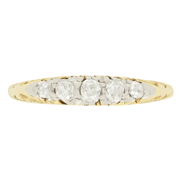 Victorian 0.30ct Diamond Five Stone Ring, c.1880s