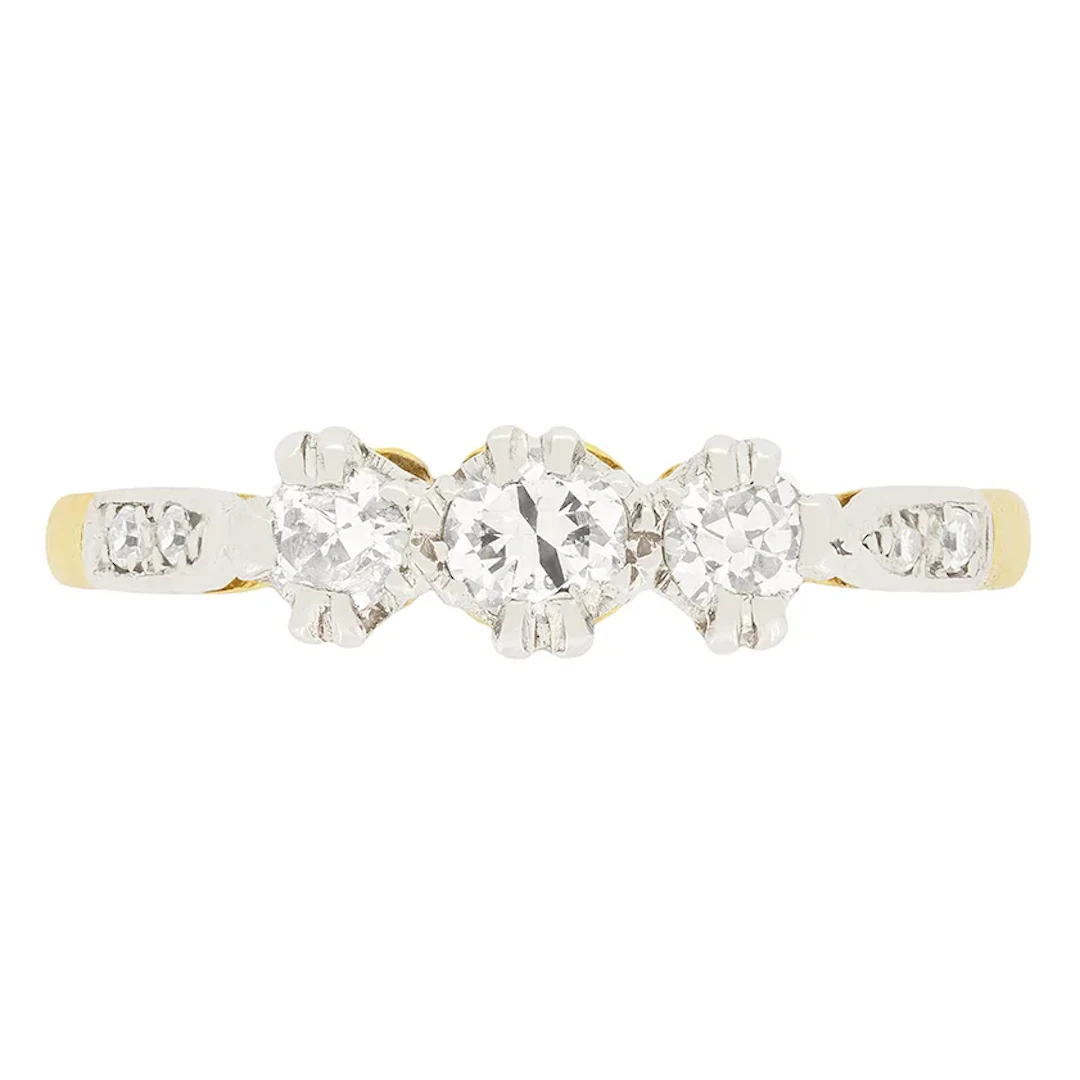 Edwardian 0.50ct Diamond Three Stone Ring c.1910s