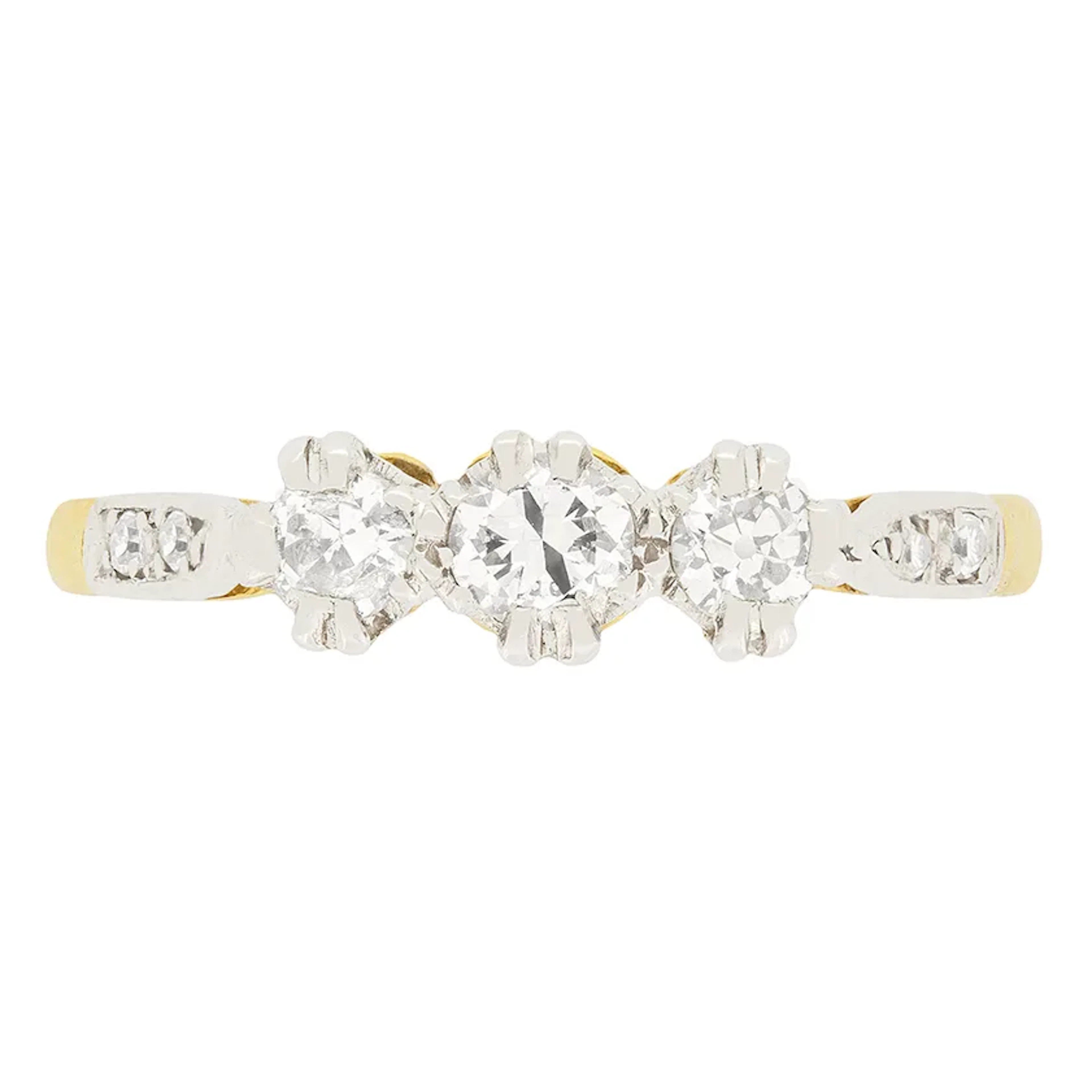 Edwardian 0.50ct Diamond Three Stone Ring c.1910s