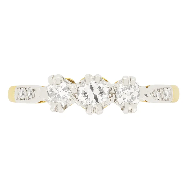 Edwardian 0.50ct Diamond Three Stone Ring c.1910s