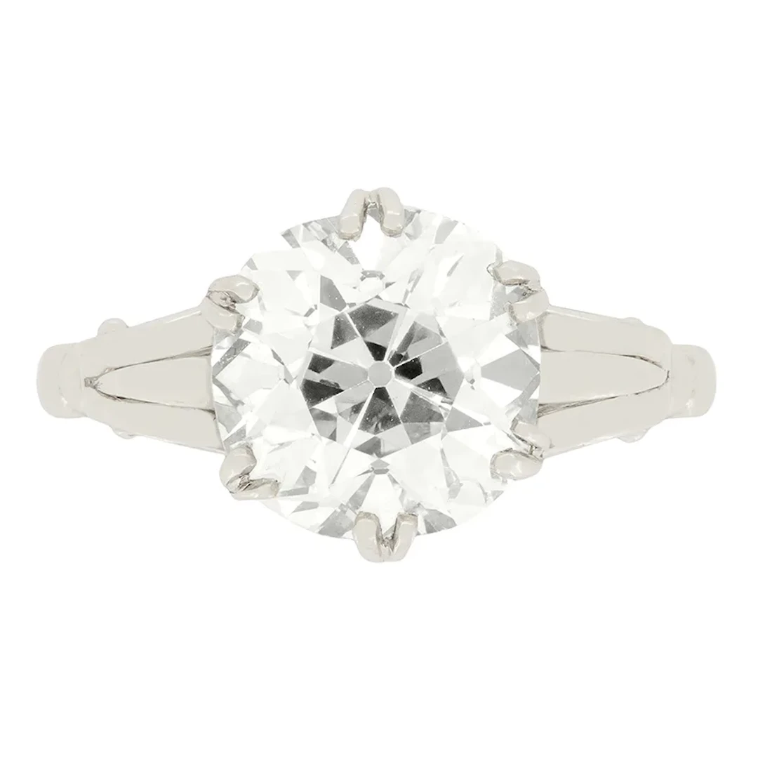 Art Deco 3.10ct Diamond Solitaire Ring, c.1920s