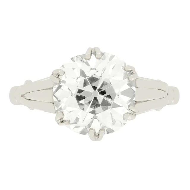 Art Deco 3.10ct Diamond Solitaire Ring, c.1920s
