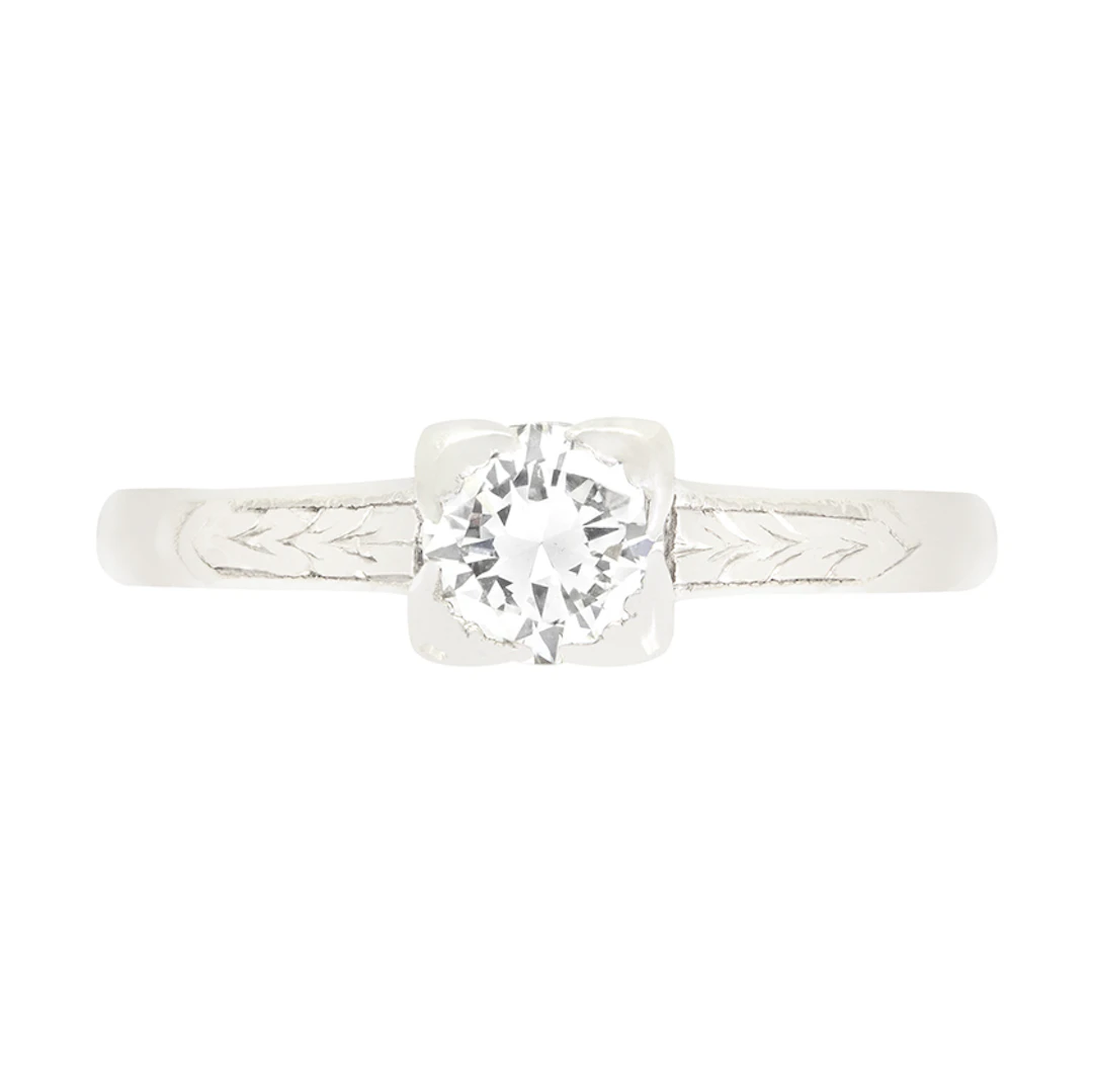 Late Deco 0.50ct Diamond Solitaire Ring, c.1930s