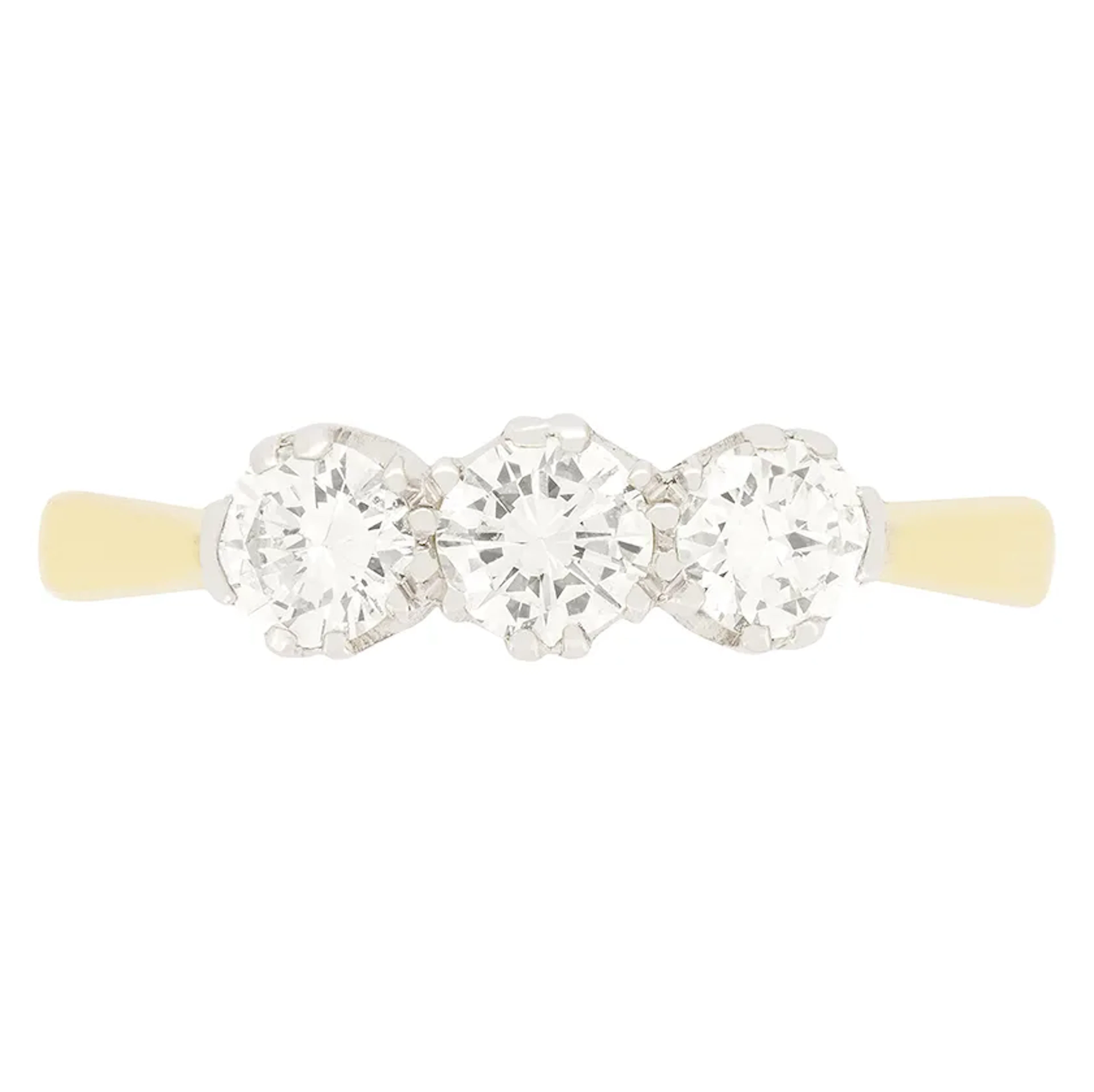 Vintage 0.65ct Diamond Trilogy Ring, c.1950s