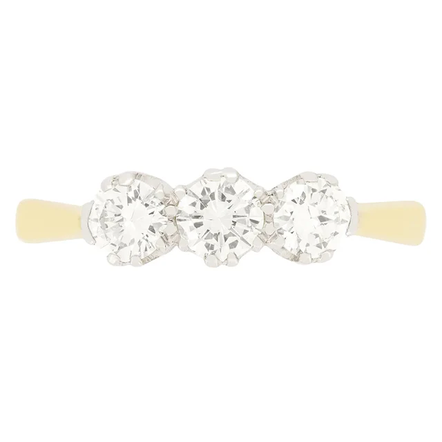 Vintage 0.65ct Diamond Trilogy Ring, c.1950s