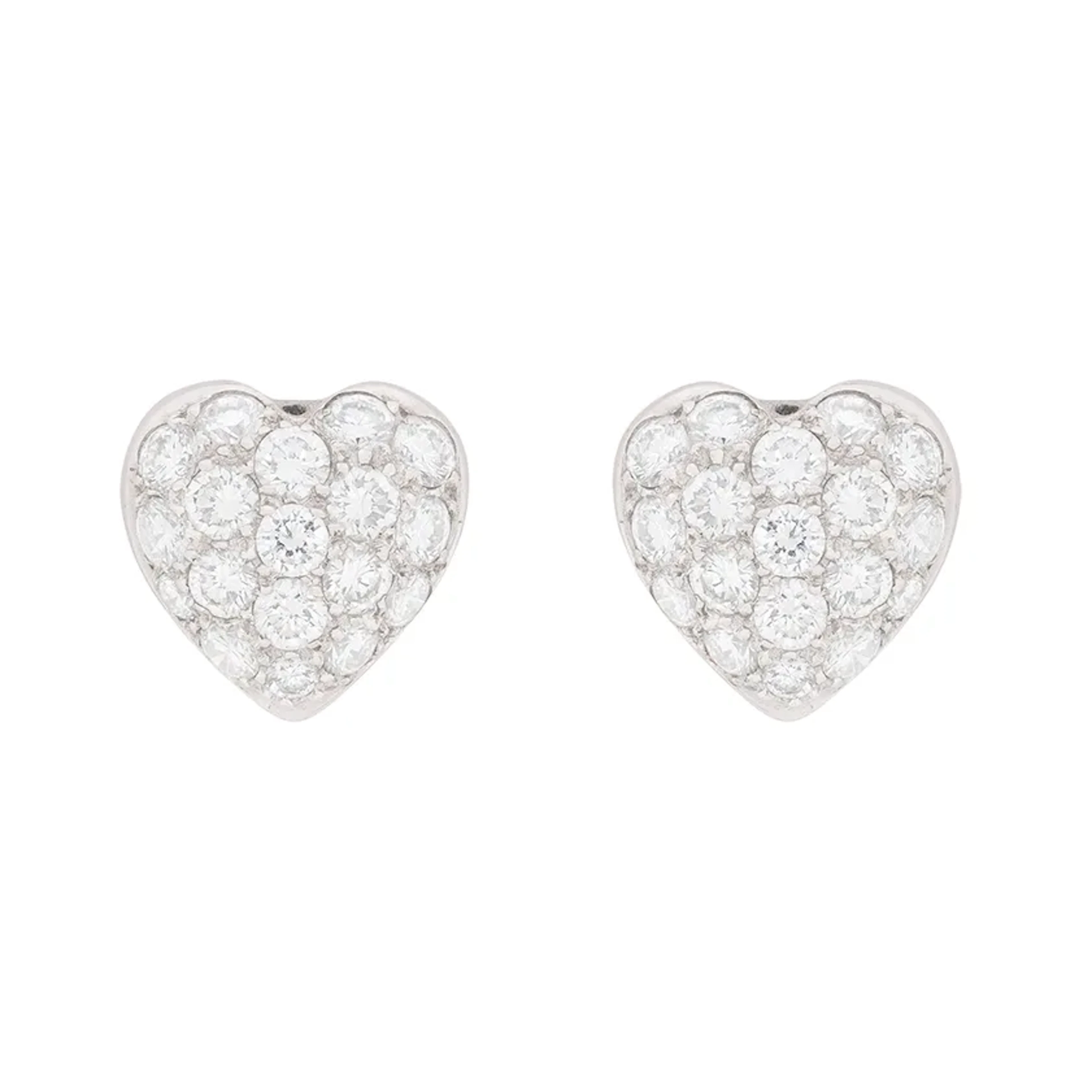 Contemporary 1.50ct Diamond Pavé Heart Shaped Earrings