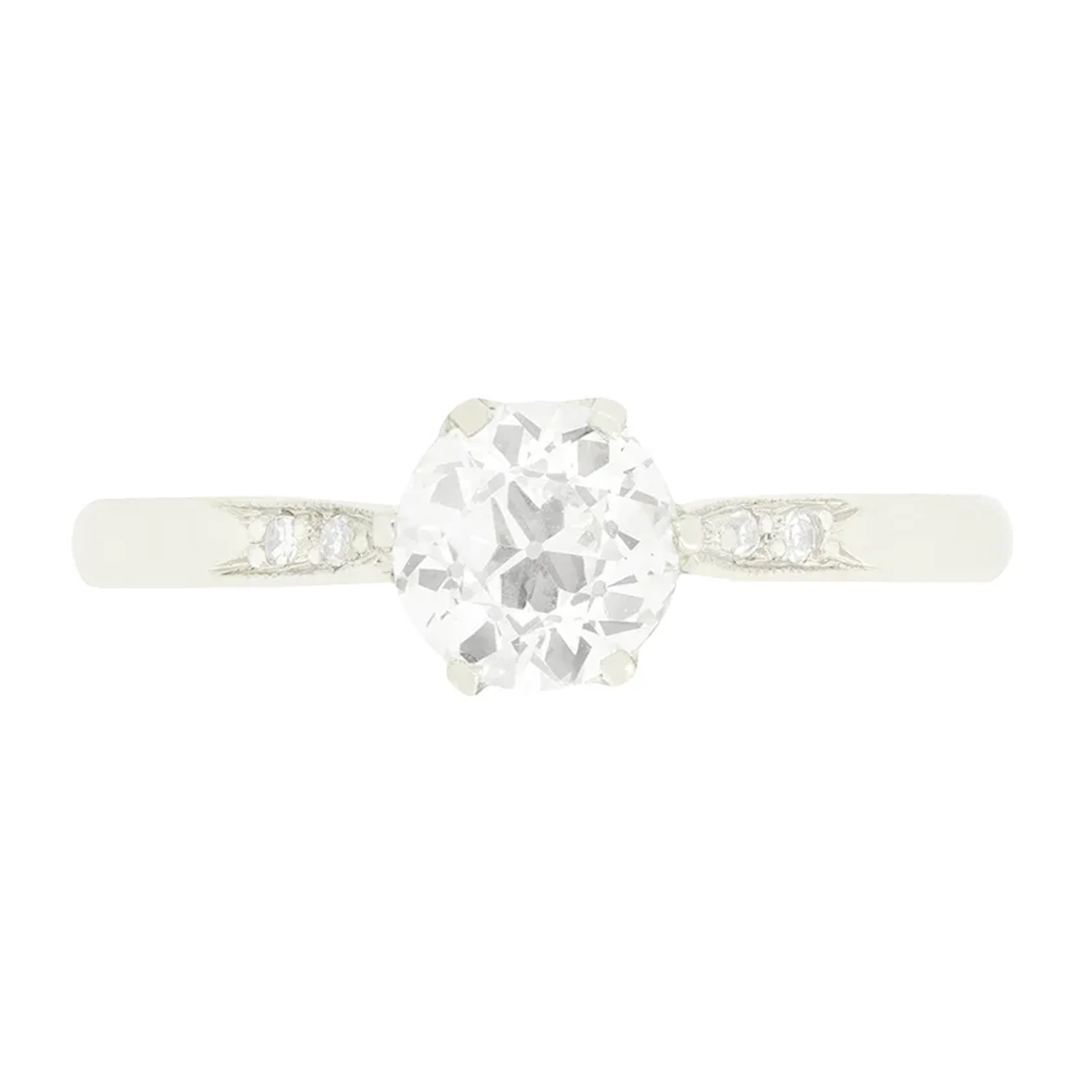 Art Deco 0.85ct Diamond Solitaire Ring, c.1930s