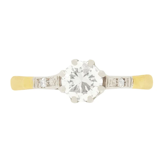 Art Deco 0.63ct Diamond Solitaire Ring, c.1930s
