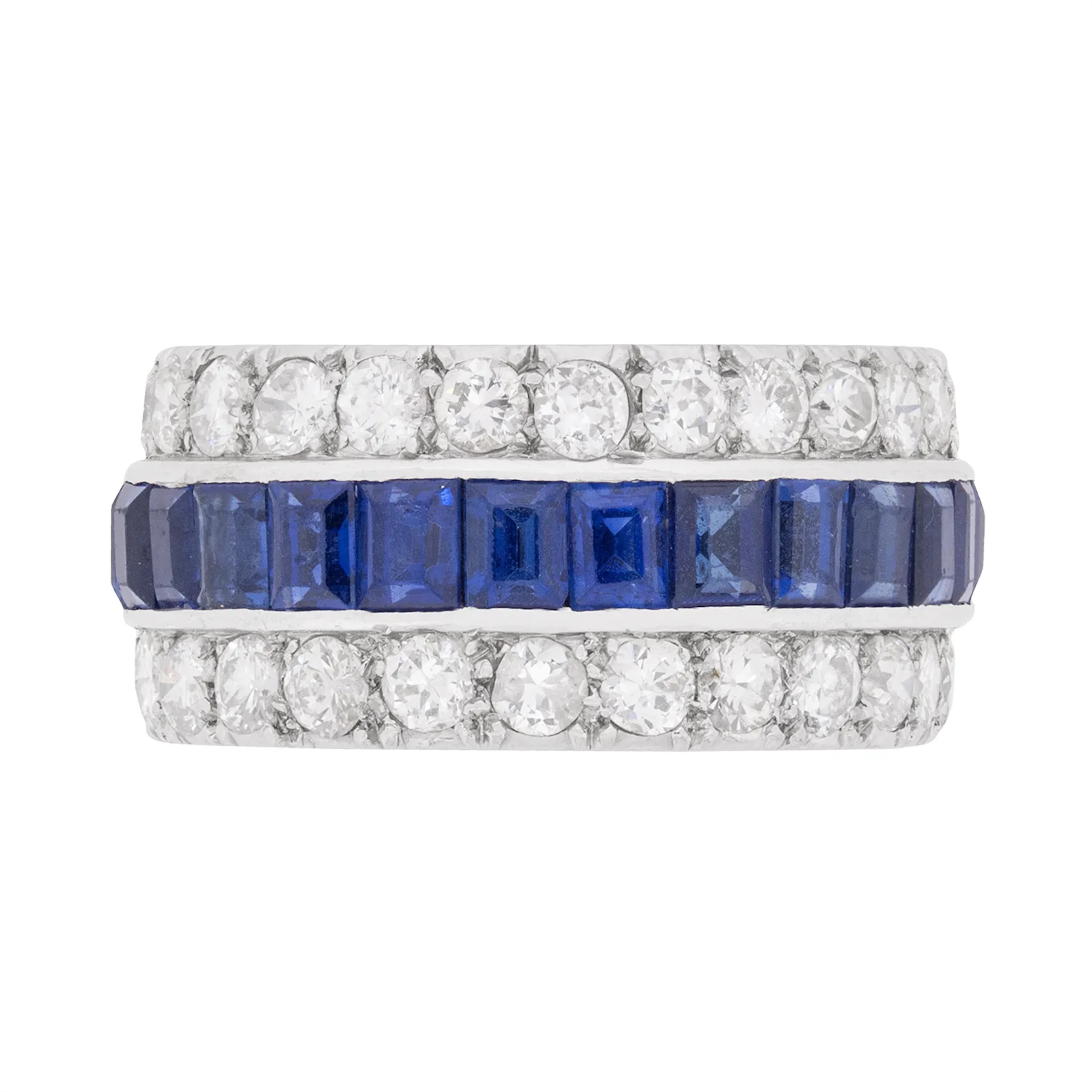 Late Deco 2.70ct Sapphire and Diamond Eternity Ring, c.1930s