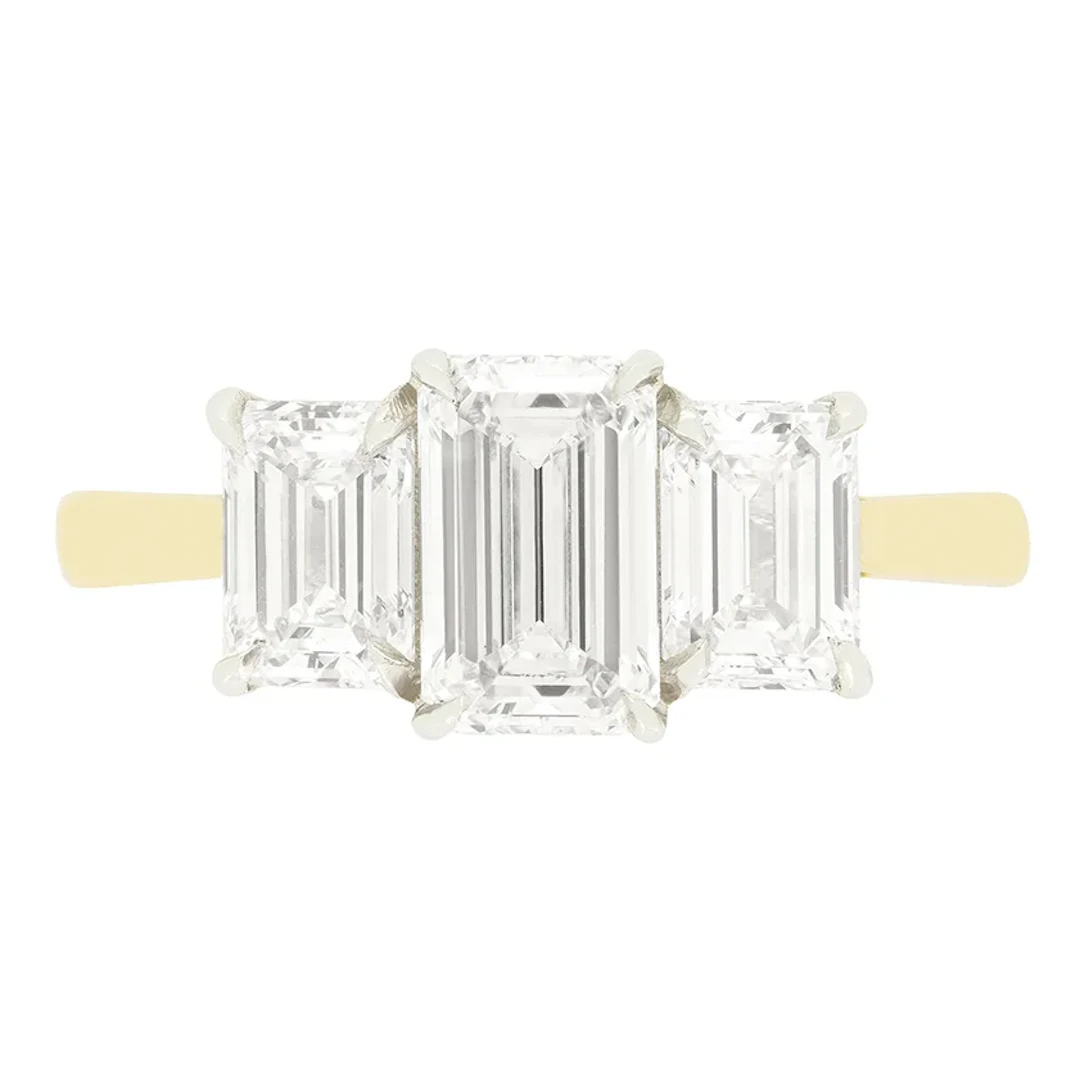 Contemporary 2.06ct Diamond Three Stone Ring