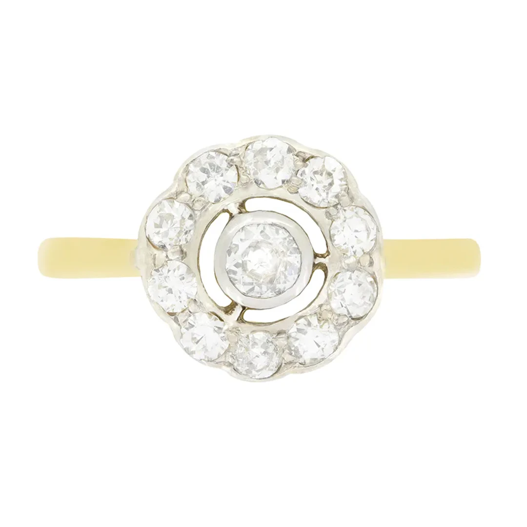 Edwardian 0.85ct Diamond Cluster Ring, c.1910s