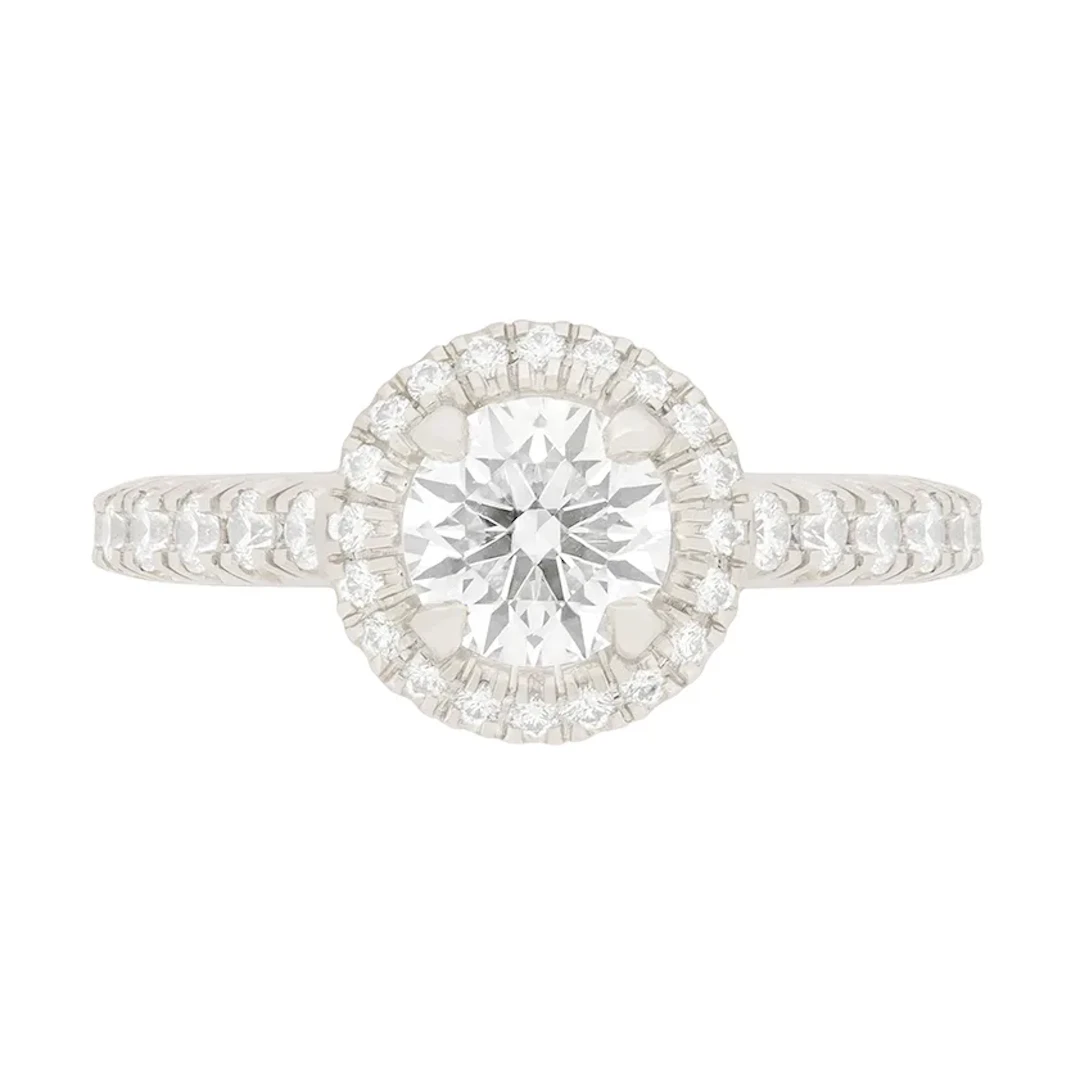 Cartier 0.70ct Diamond 1895 Destinée Halo Solitaire Ring