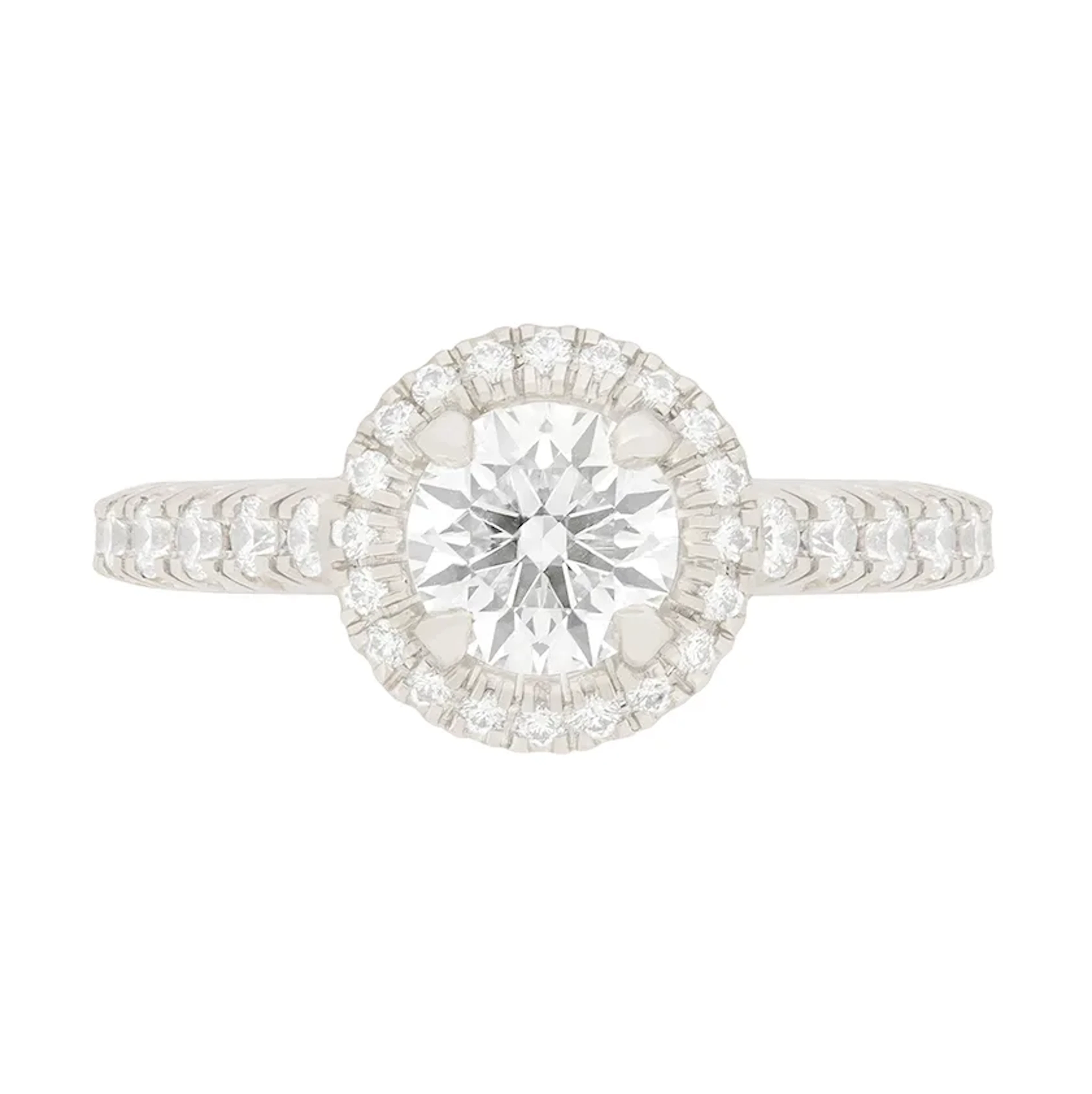 Cartier 0.70ct Diamond 1895 Destinée Halo Solitaire Ring