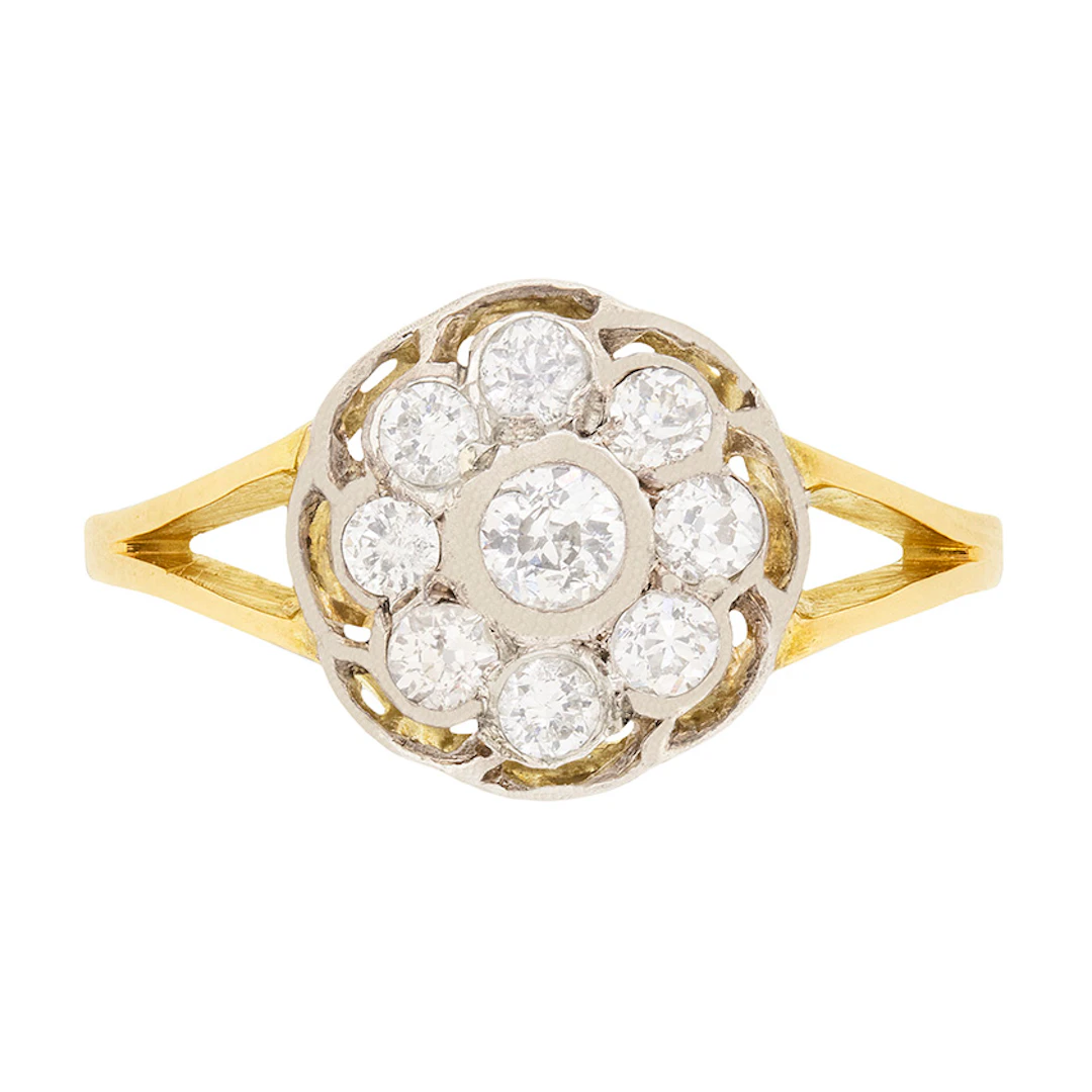 Edwardian 0.50ct Diamond Cluster Ring, c.1910s
