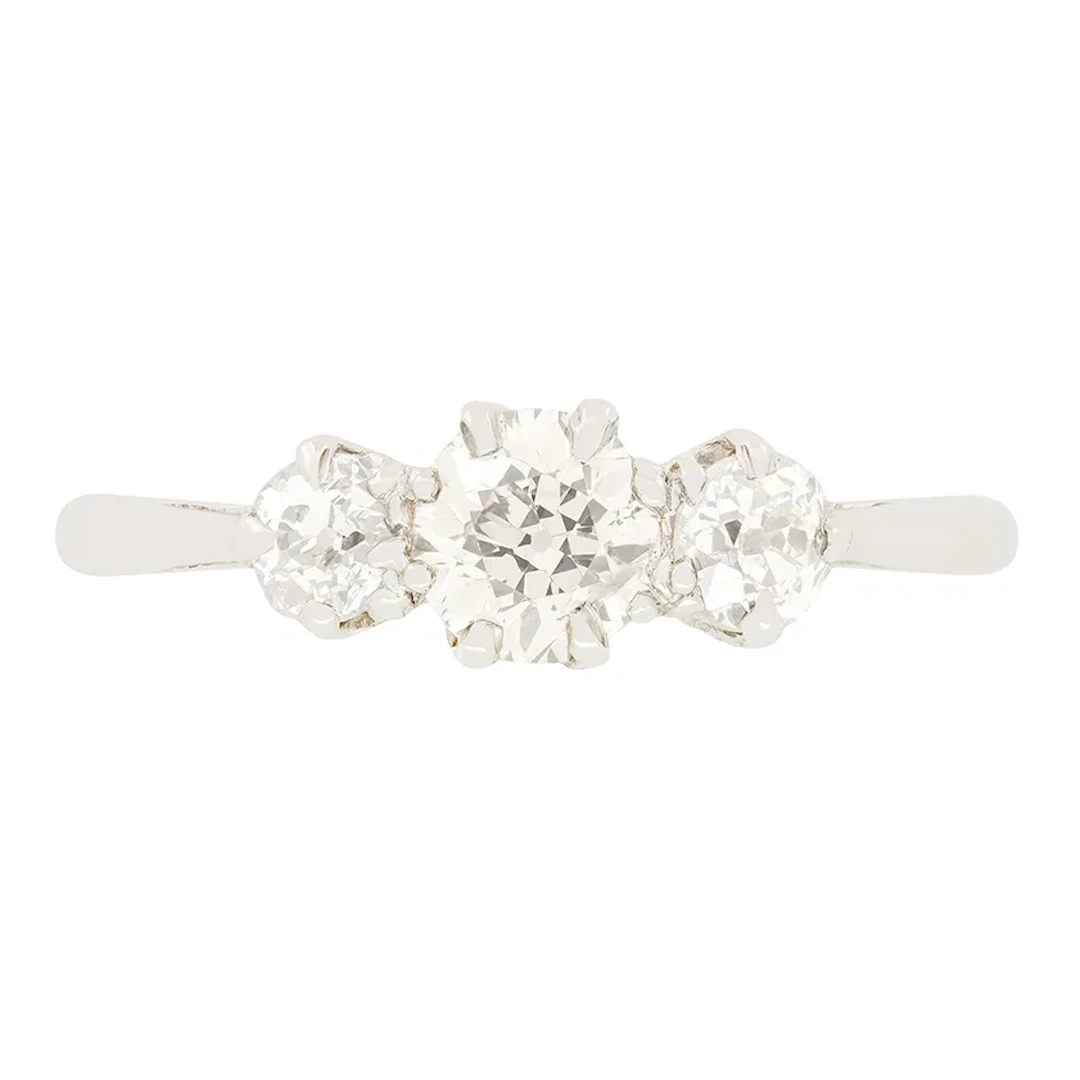 Art Deco 1.00ct Diamond Trilogy Ring, c.1920s