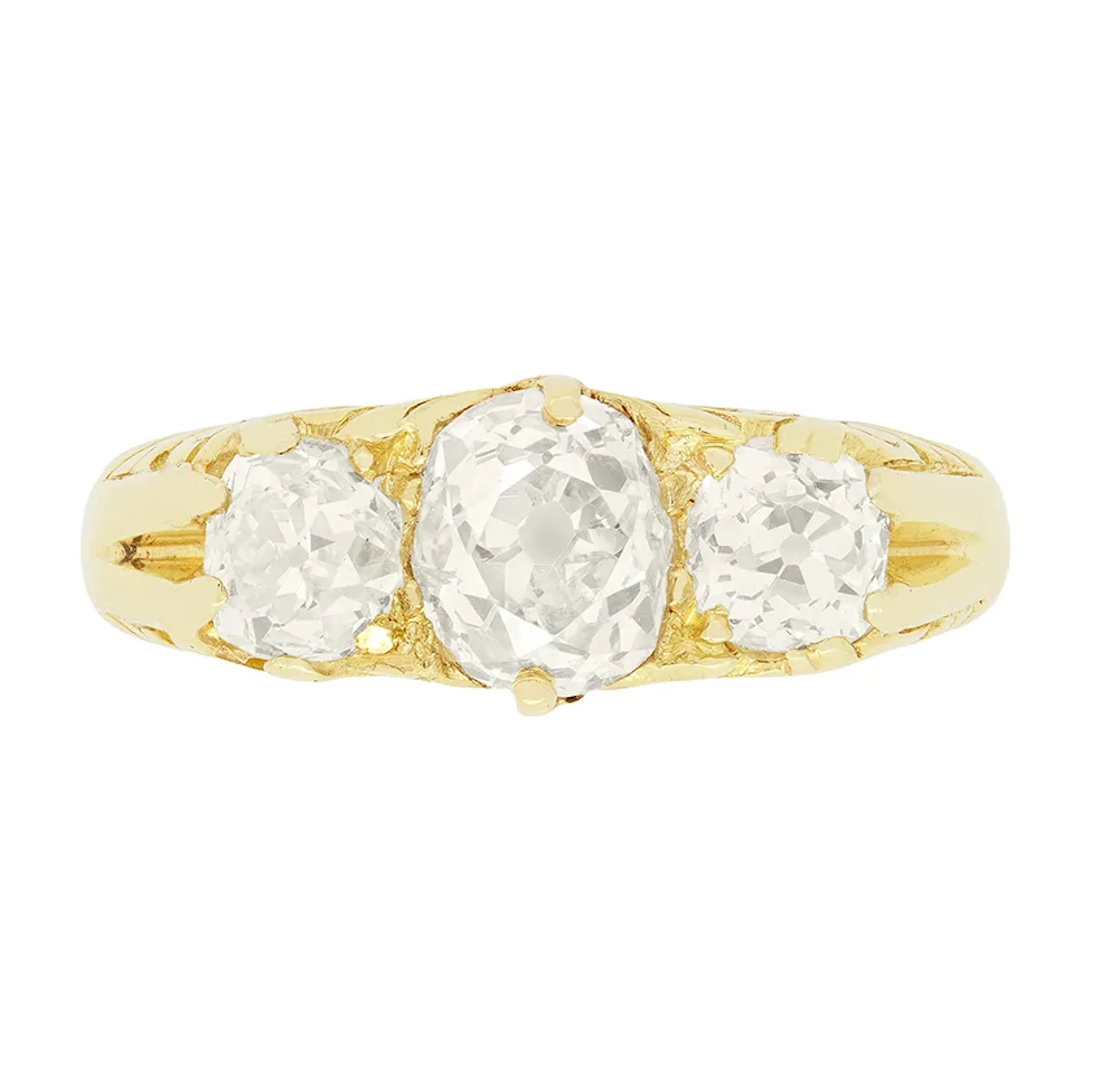 Victorian 1.90ct Diamond Three Stone Ring, c.1880s