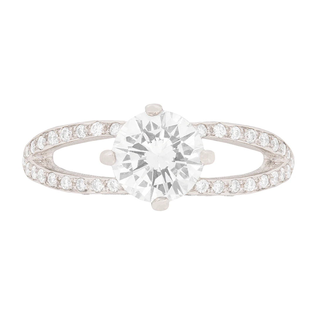 Contemporary 1.09ct Diamond Solitaire Engagement Ring