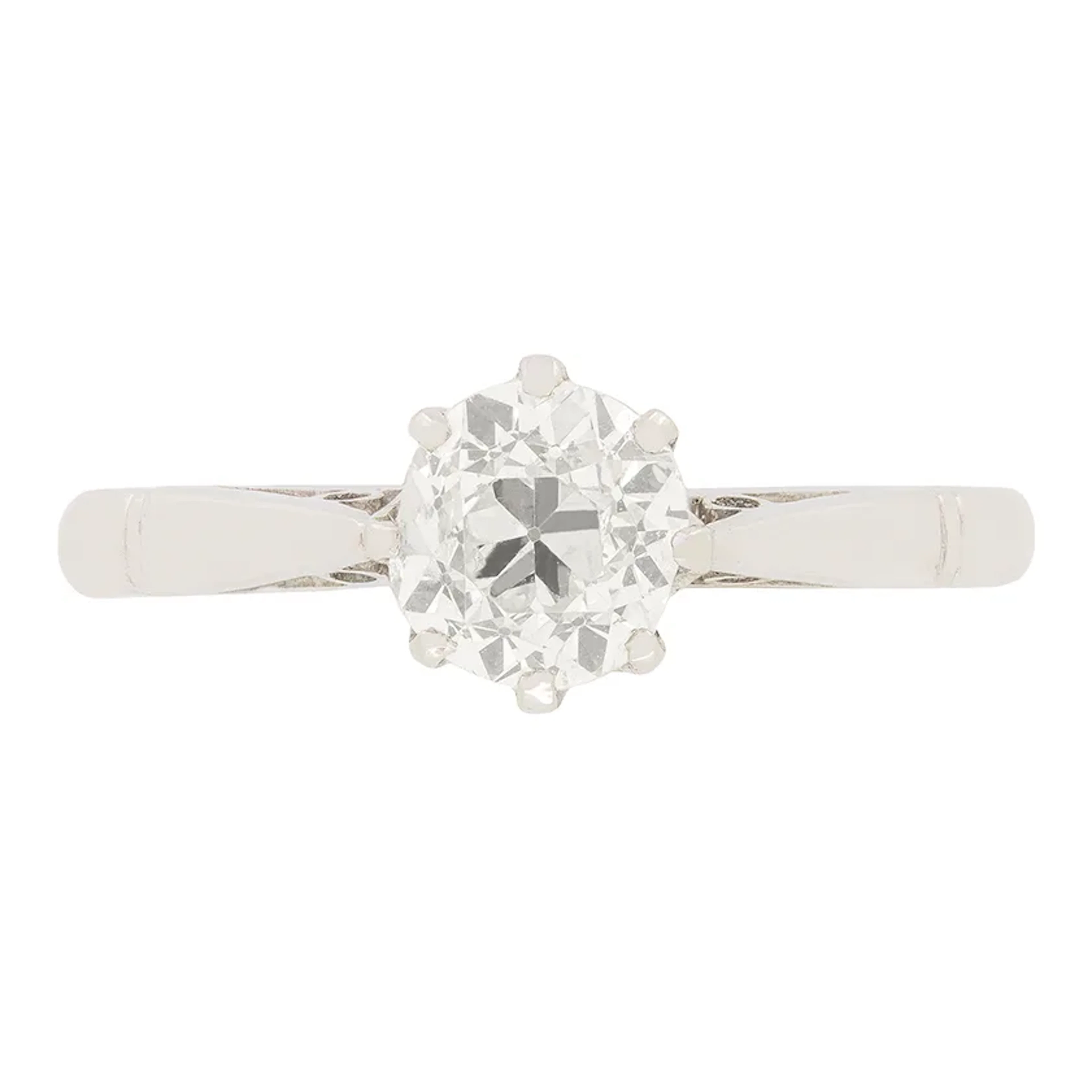 Art Deco 0.91ct Diamond Solitaire Ring, c.1920s
