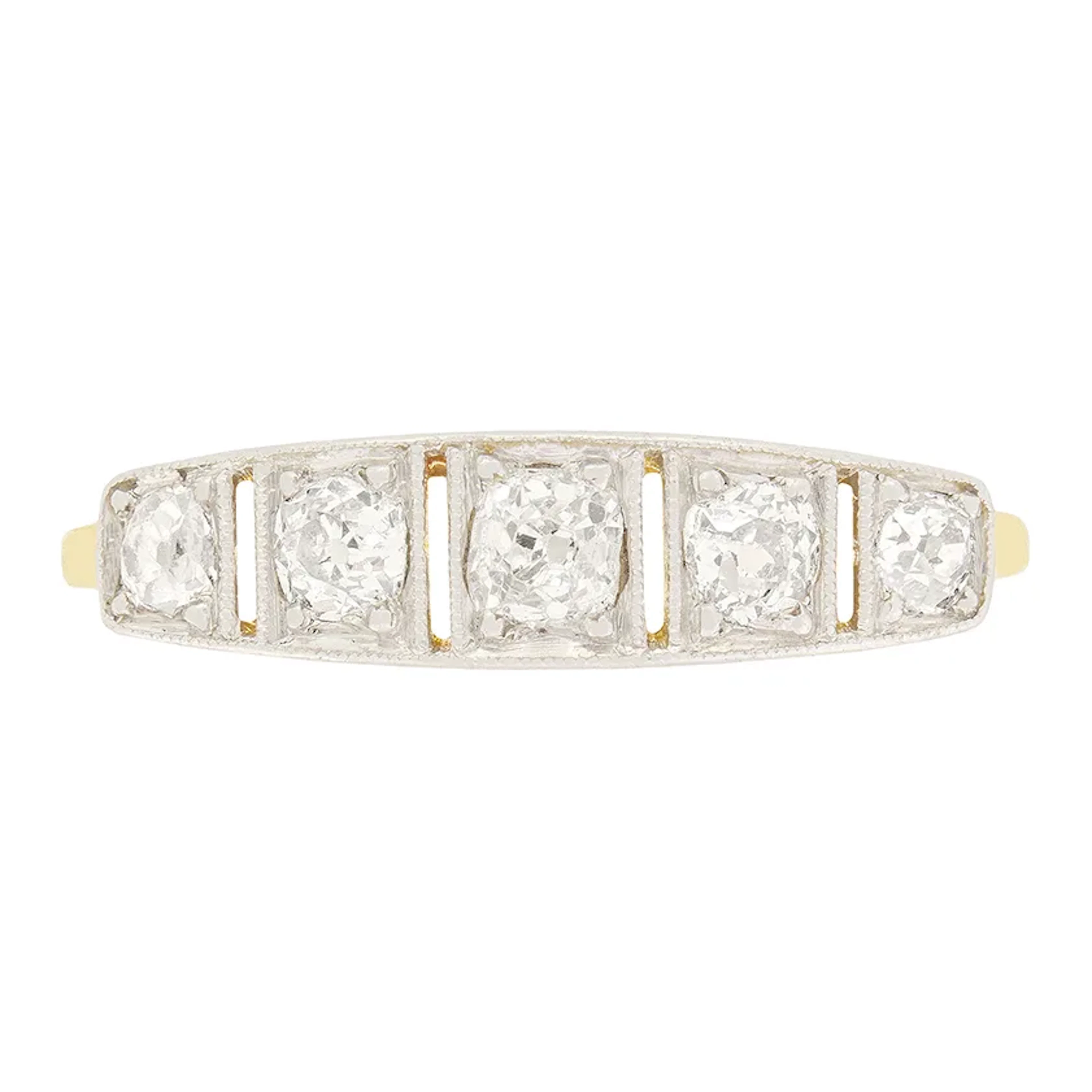 Edwardian 0.70ct Diamond Five Stone Ring,c.1910s
