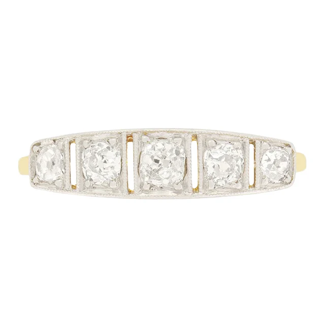 Edwardian 0.70ct Diamond Five Stone Ring,c.1910s