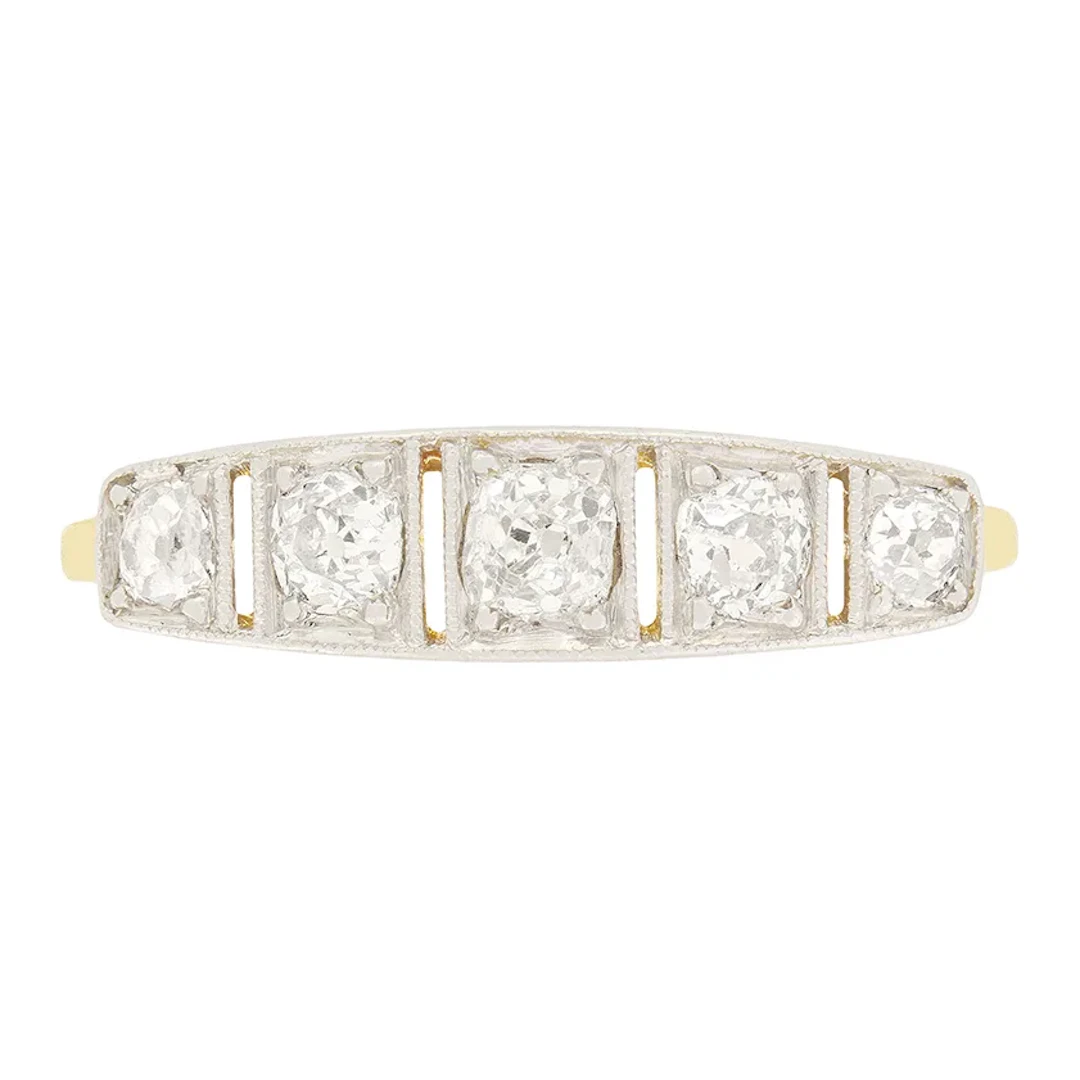 Edwardian 0.70ct Diamond Five Stone Ring,c.1910s