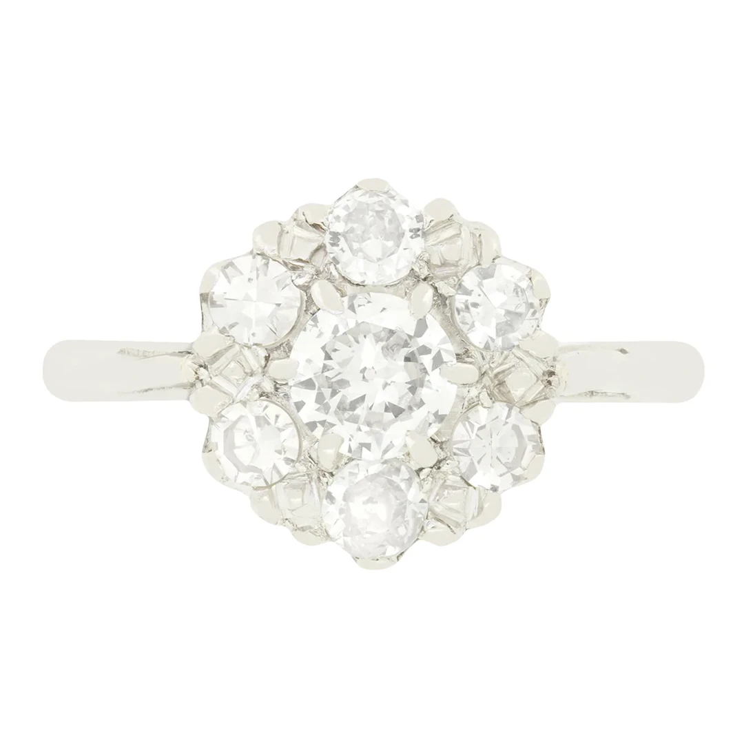 Art Deco 0.77ct Diamond Cluster Ring, c.1920s