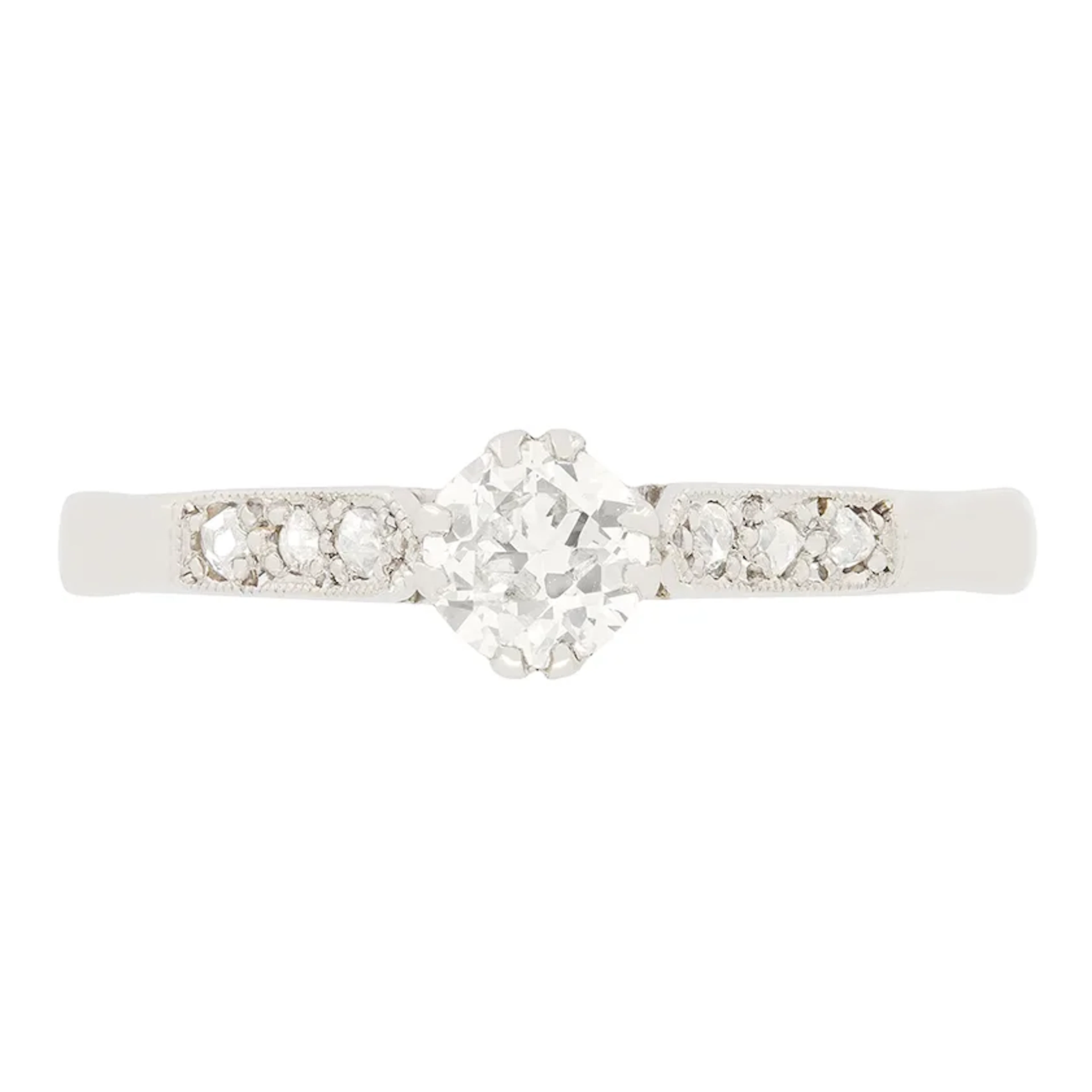 Art Deco 0.40ct Diamond Solitaire Ring, c.1920s