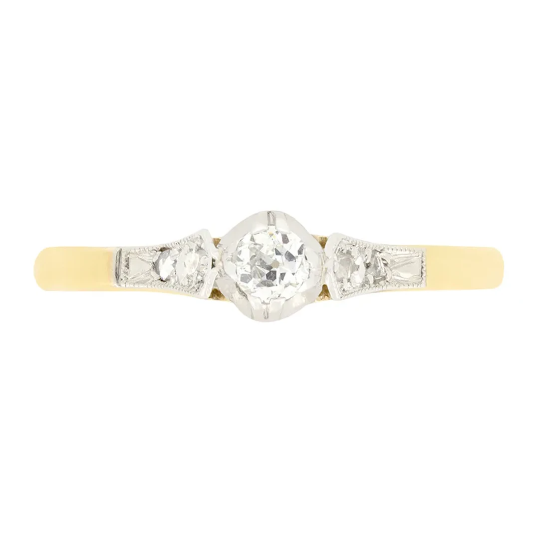 Edwardian 0.15ct Diamond Solitaire, c.1910s