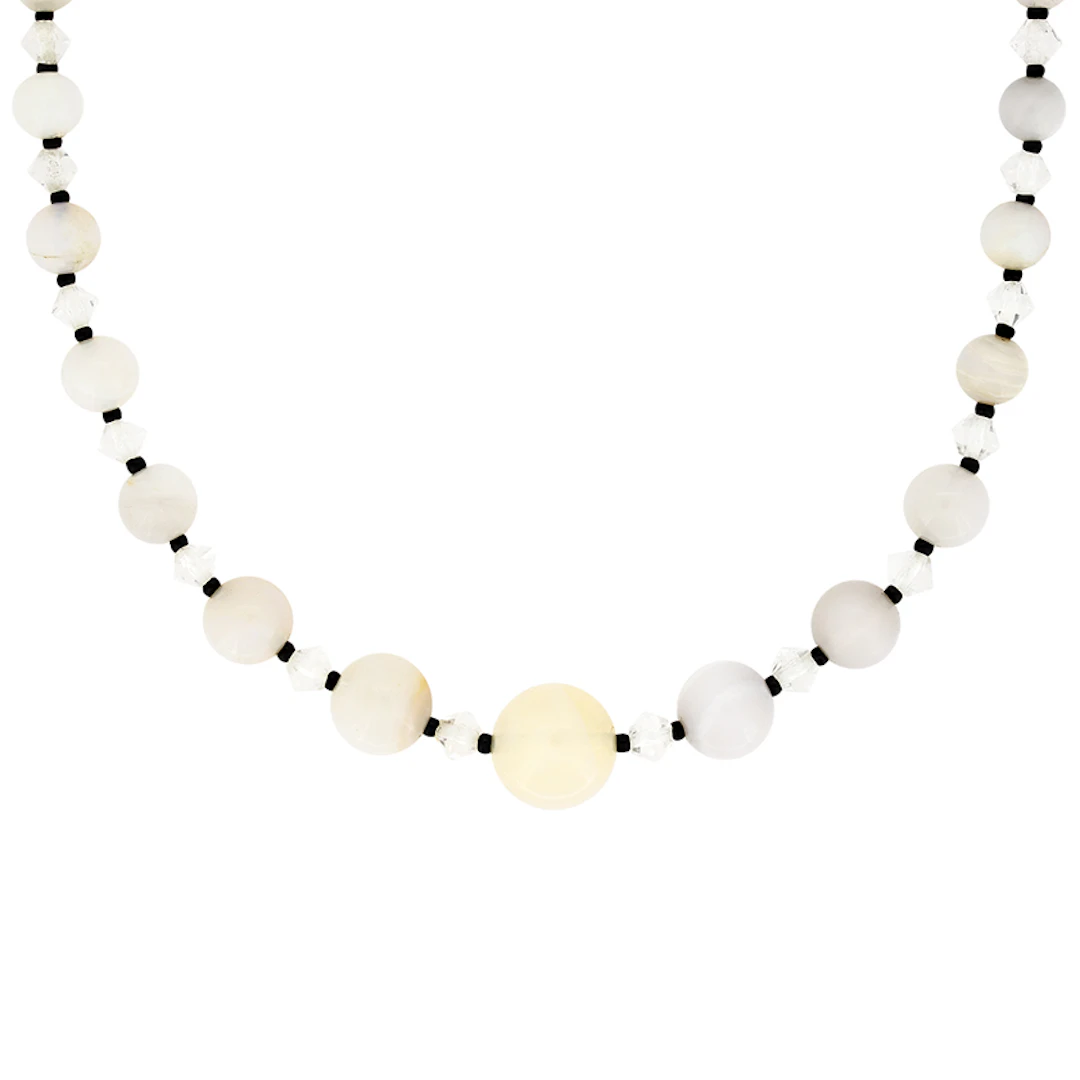 Vintage Opal and Crystal Necklace, c.1950s