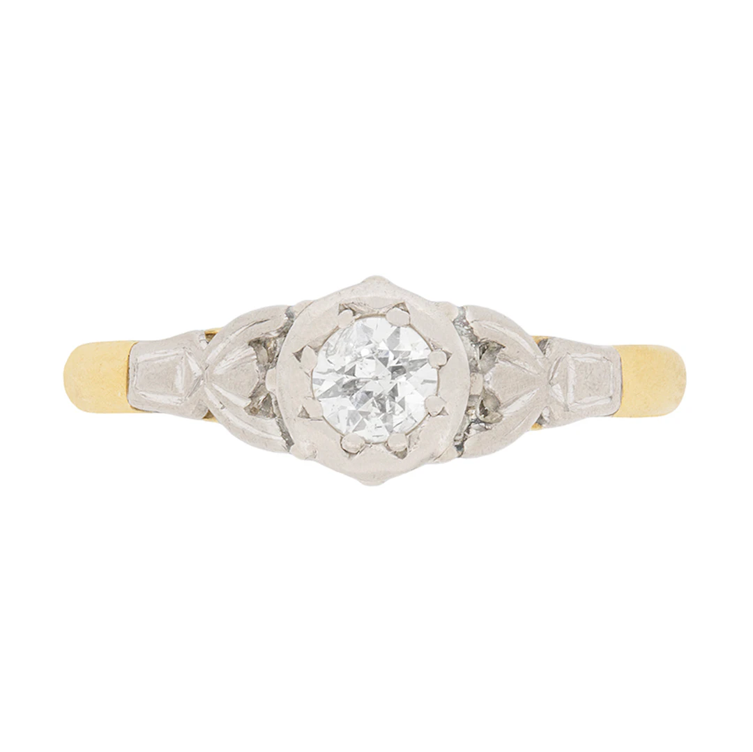 Edwardian Illusion Set Diamond Solitaire Ring, c.1910