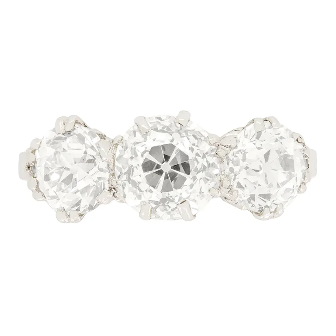 Art Deco 2.90ct Diamond Trilogy Ring, c.1920s
