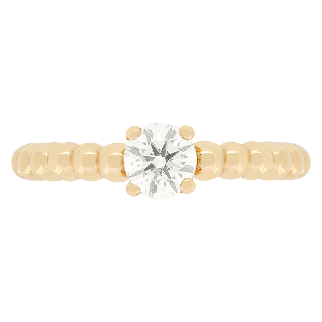 Van Cleef & Arpels 0.51ct Diamond Perlée Solitaire Ring