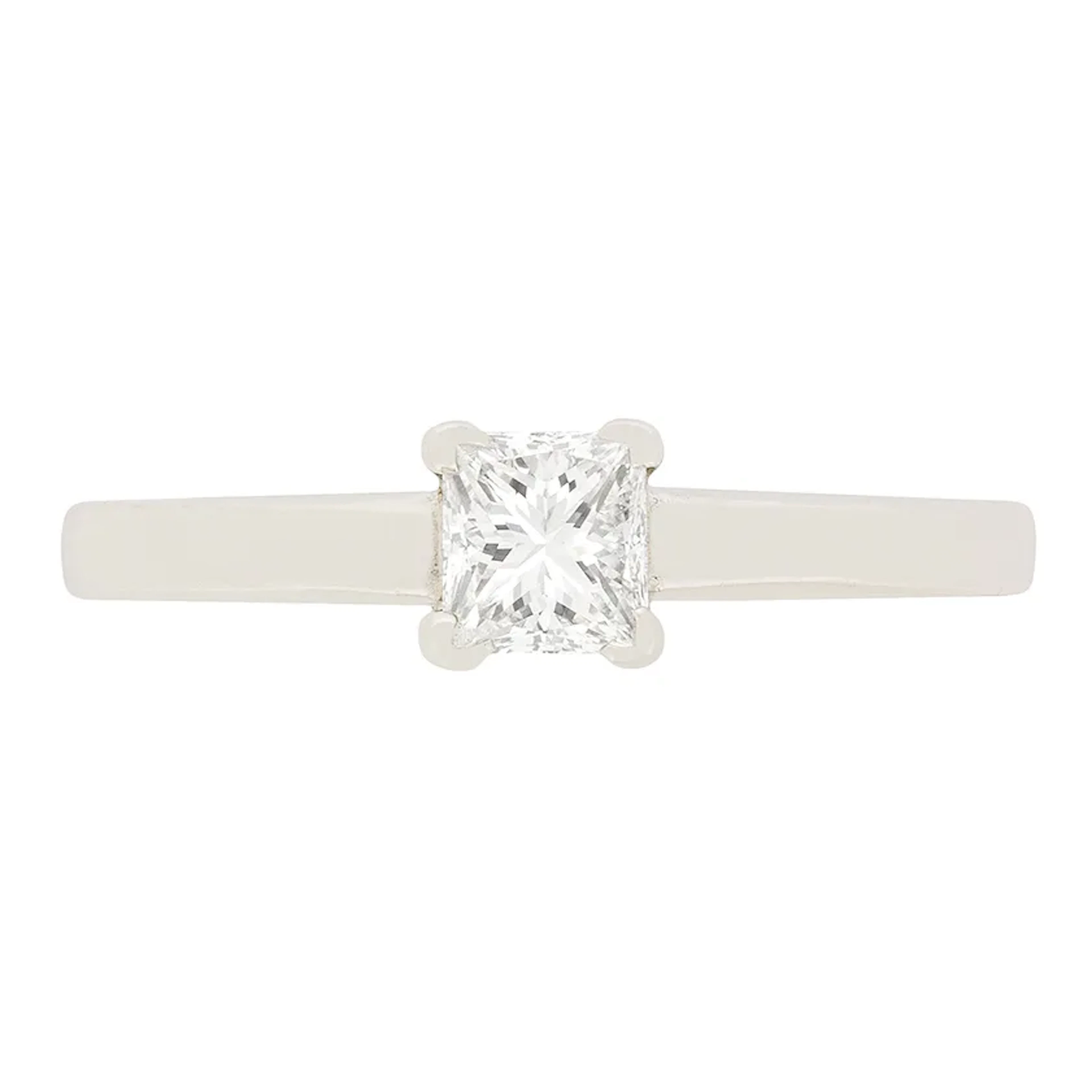 Contemporary 0.40ct Princess Cut Diamond Solitaire Engagement Ring