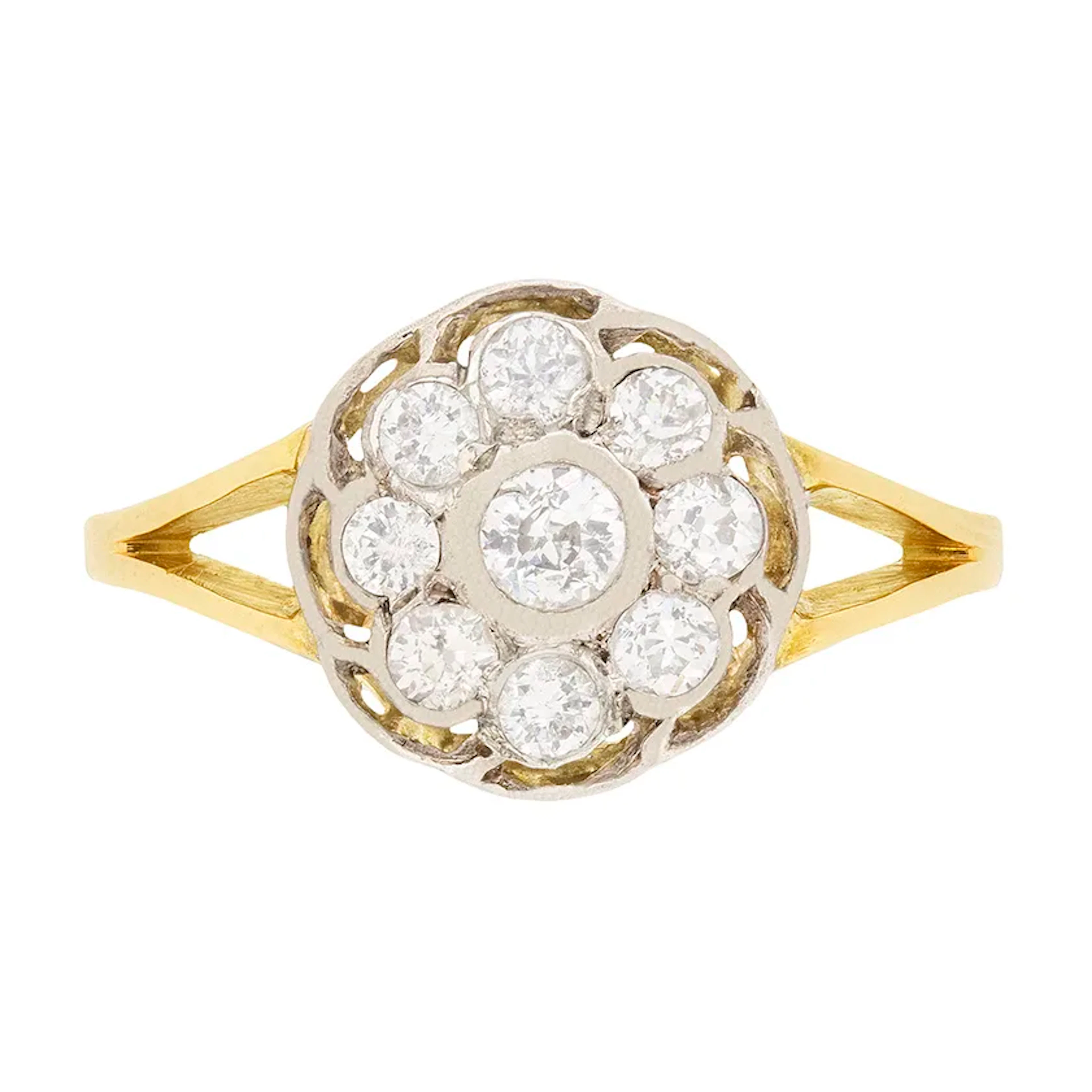Edwardian 0.50ct Diamond Cluster Ring, c.1910s