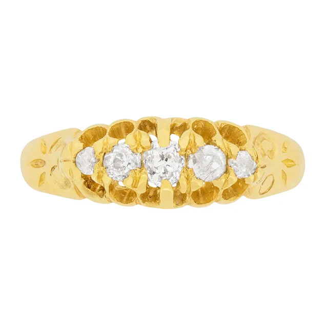 Victorian Five Stone Diamond Ring, c.1900s