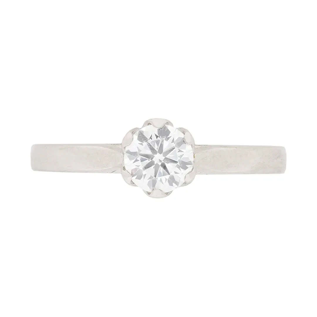 Contemporary 0.60ct Diamond Solitaire Engagement Ring