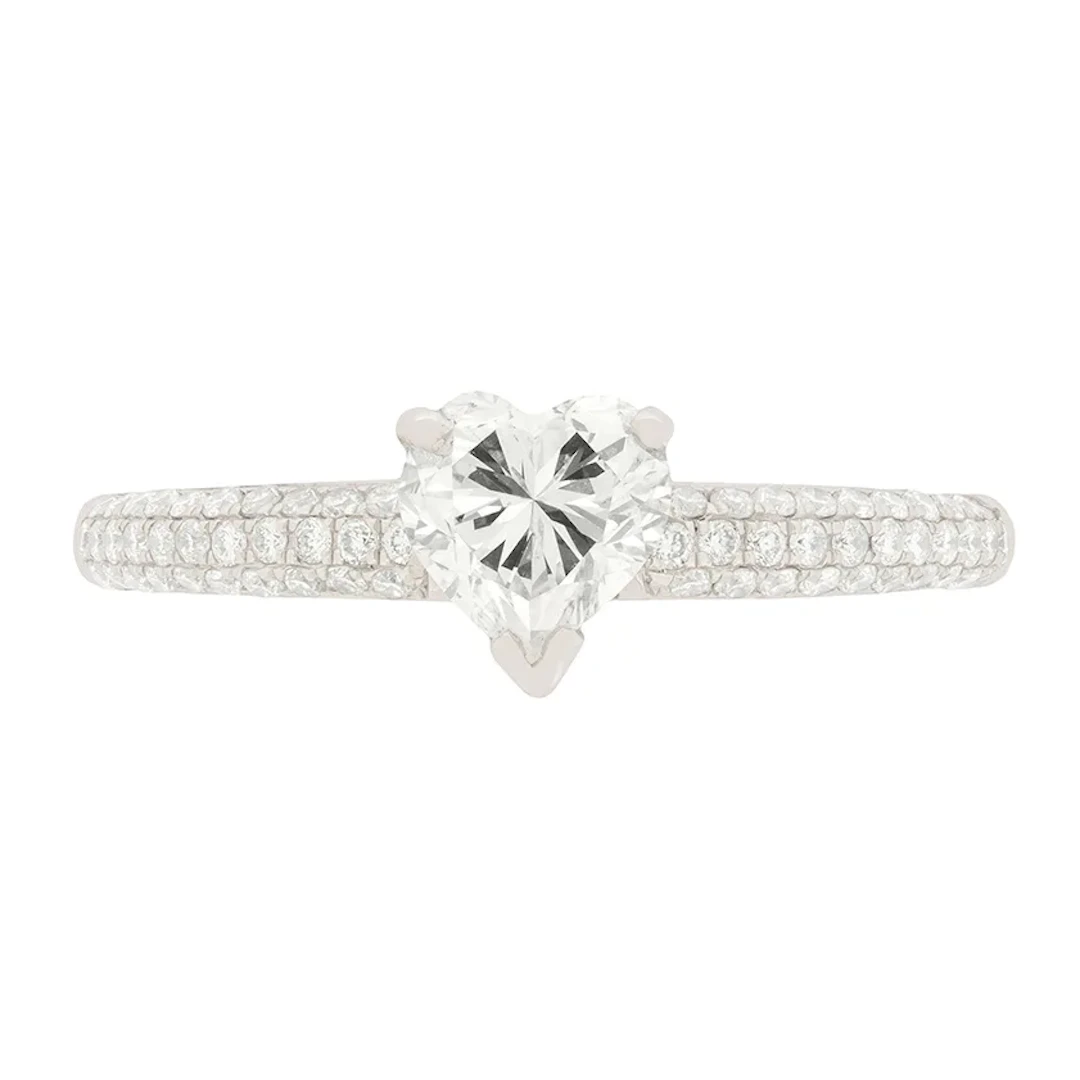 Contemporary 0.75ct Heart-Shaped Diamond Solitaire Engagement Ring