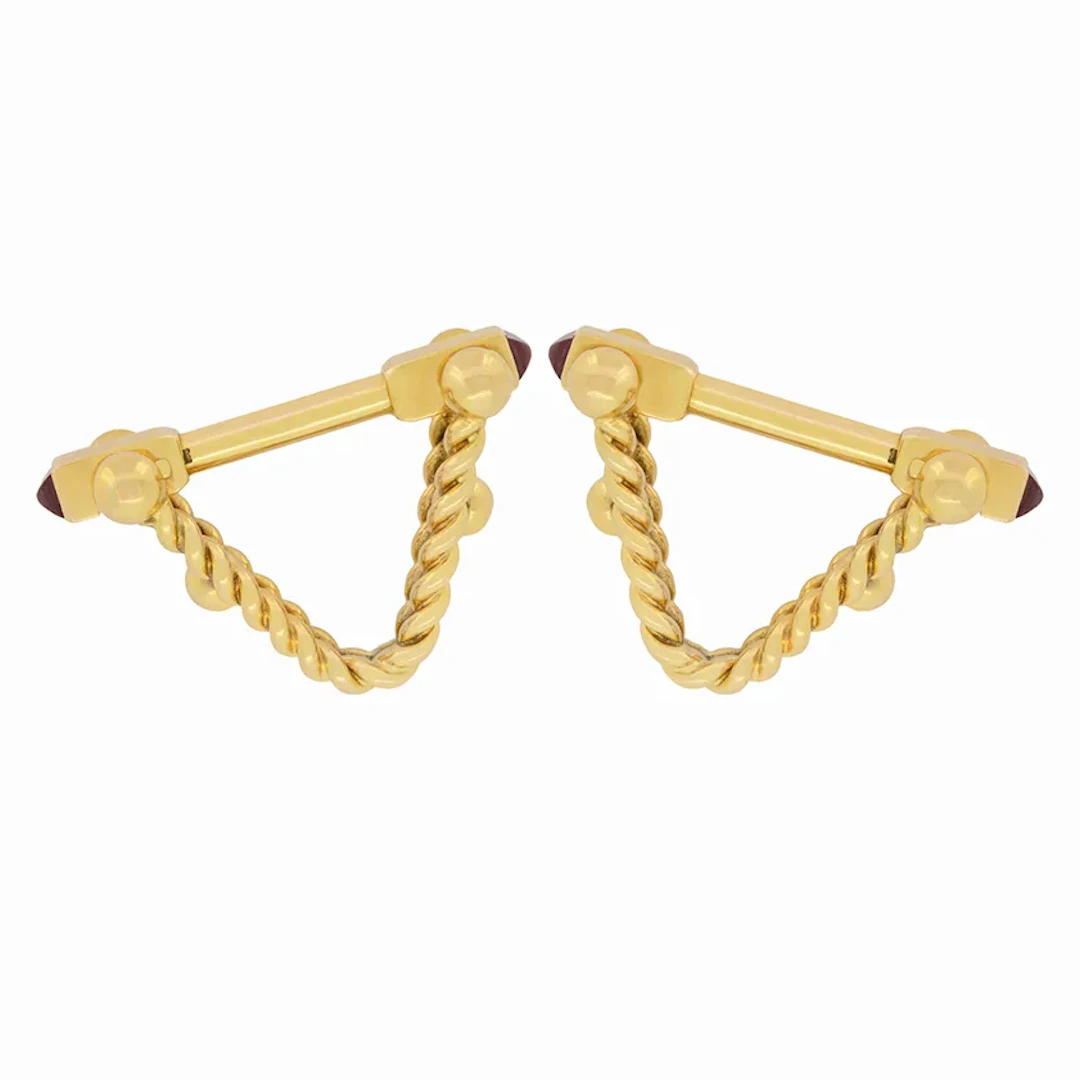 Vintage 0.20ct Ruby Cufflinks, c.1970s