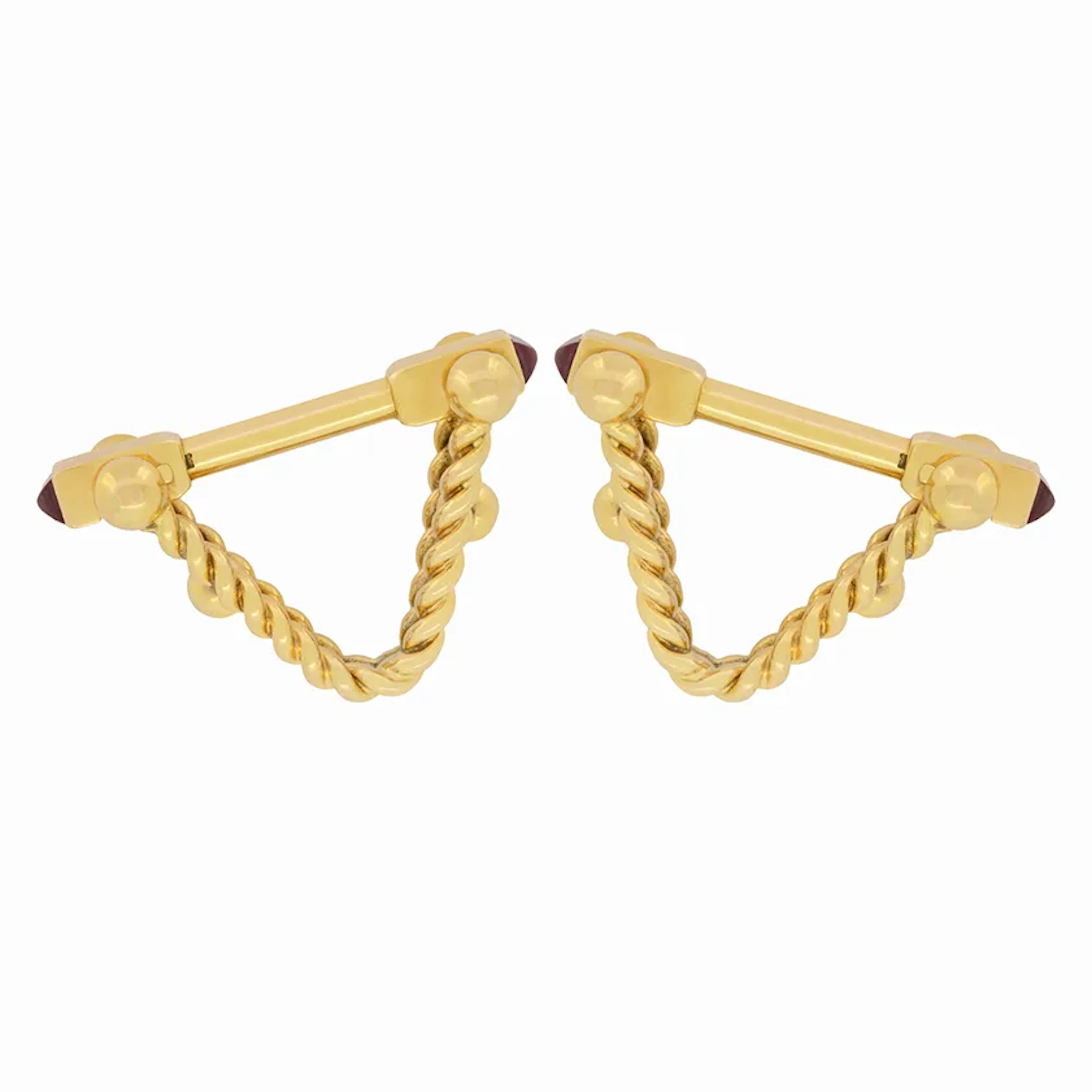 Vintage 0.20ct Ruby Cufflinks, c.1970s