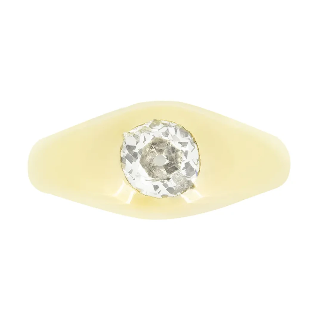 Victorian 1.25ct Diamond Signet Ring, c.1880s